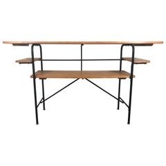 Barcalo Iron and Wood Tiered Table, Desk, Server