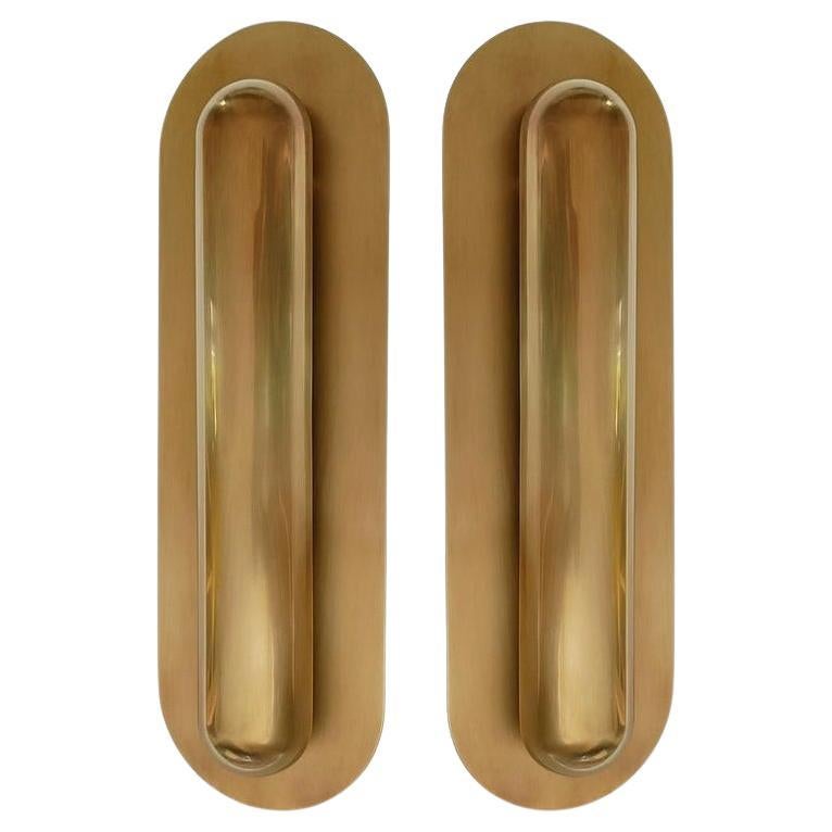 Par Barcals (juego de 2) Apliques de pared de latón macizo de Candas Design