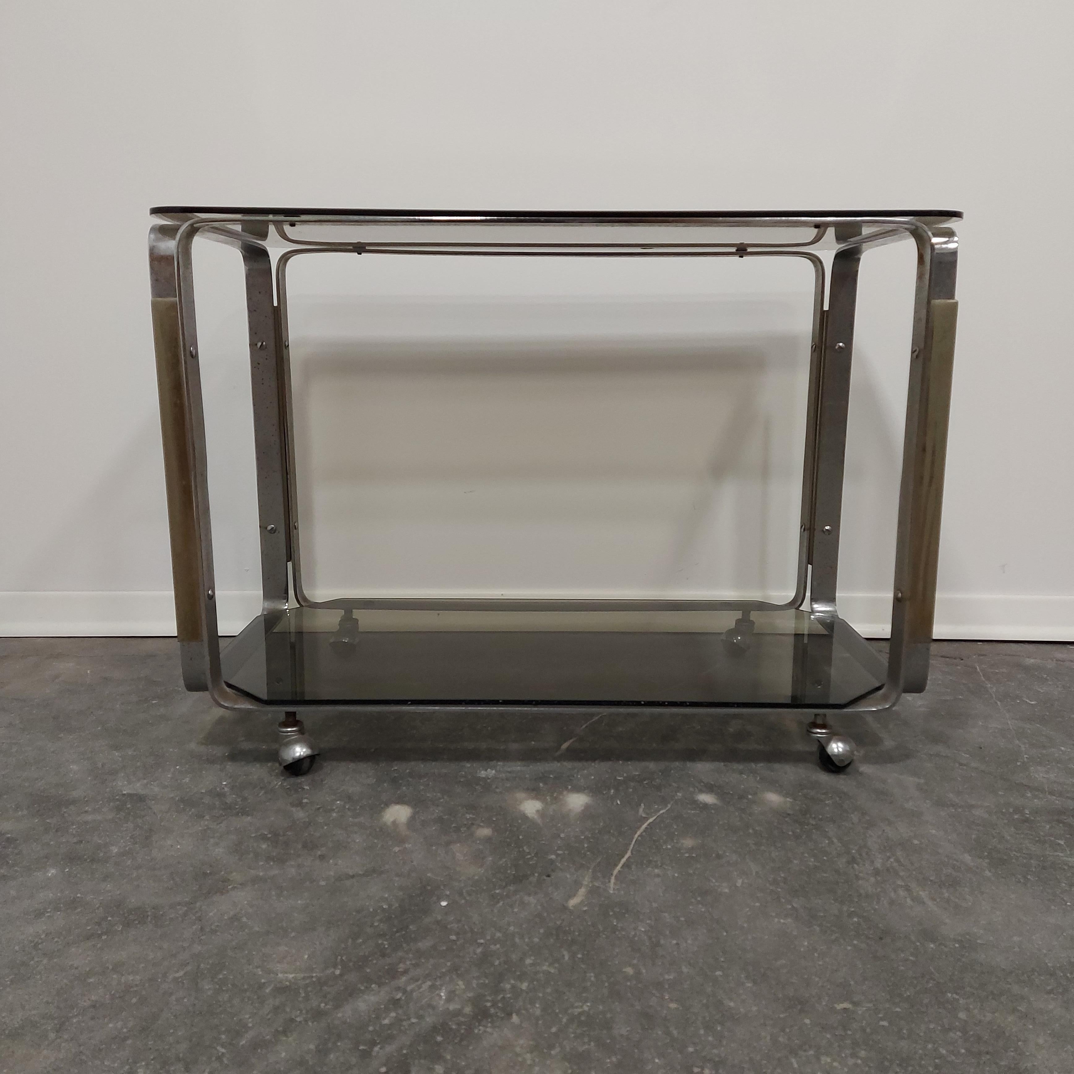 Barcart 1970s with smoked glass For Sale 2