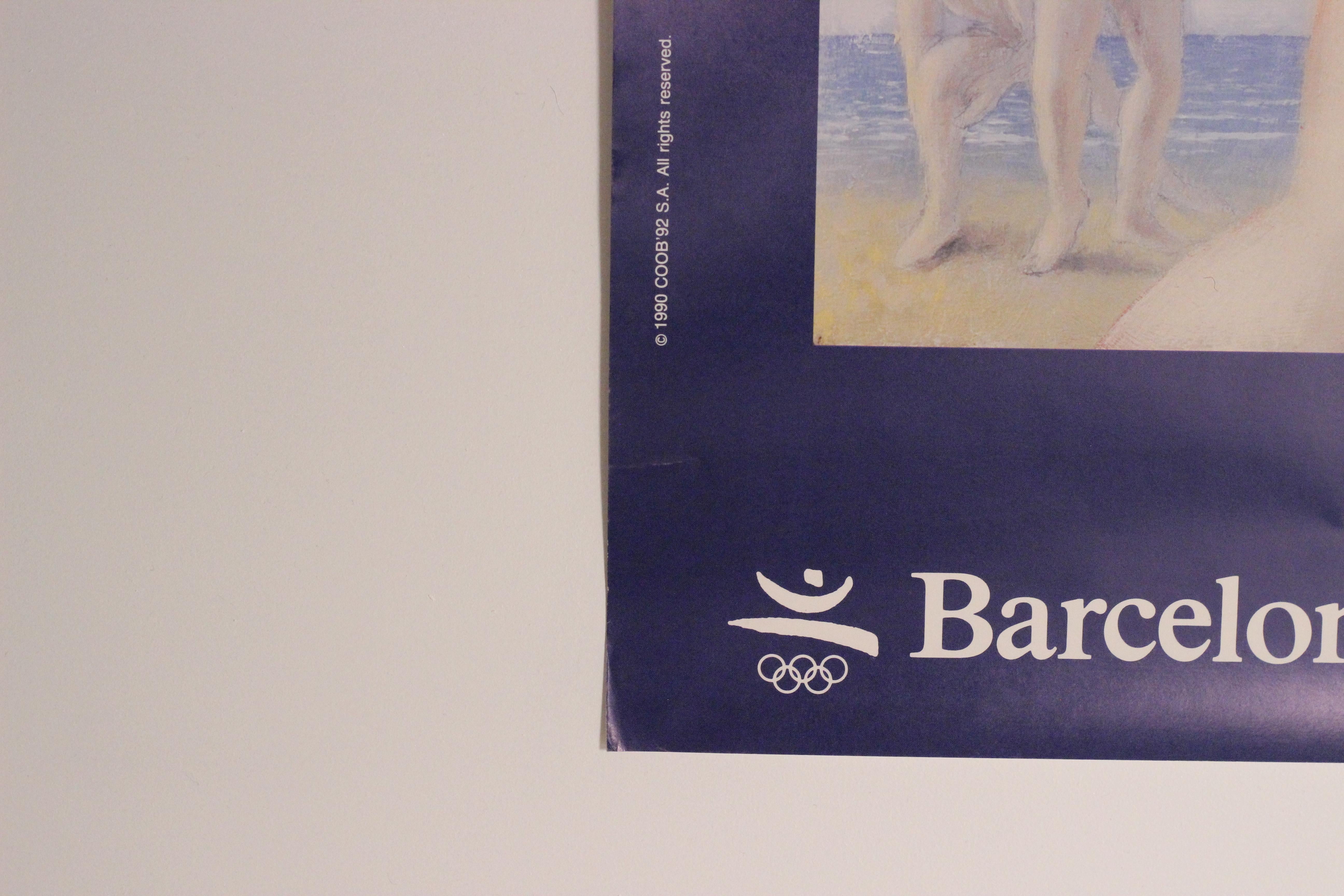 Late 20th Century Barcelona 1992 Original Olympic Poster Designed by Guillermo Pérez Villalta For Sale