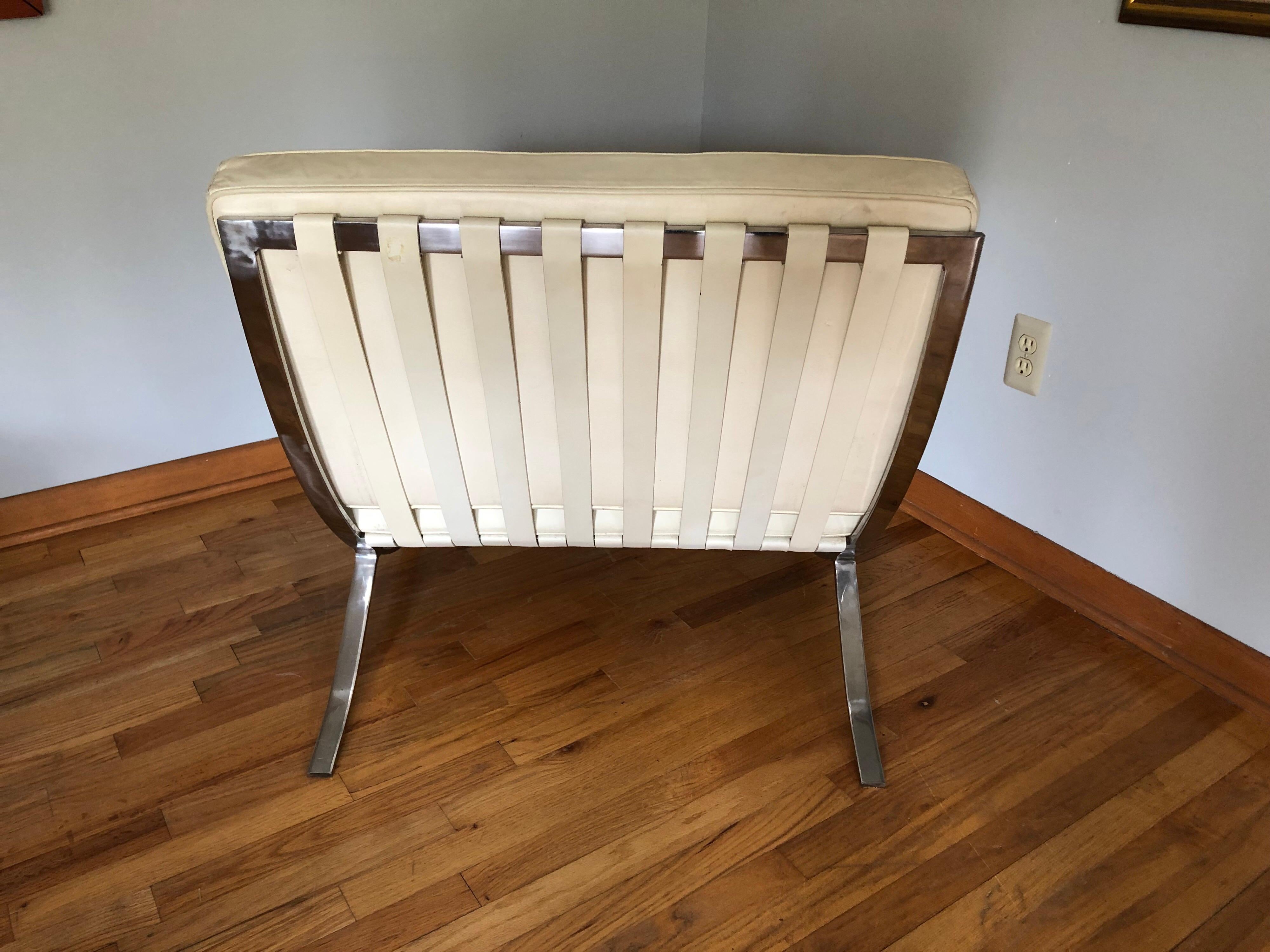 Barcelona Chair and Ottoman Attributed to Mies van der Rohe In Good Condition In Stockton, NJ