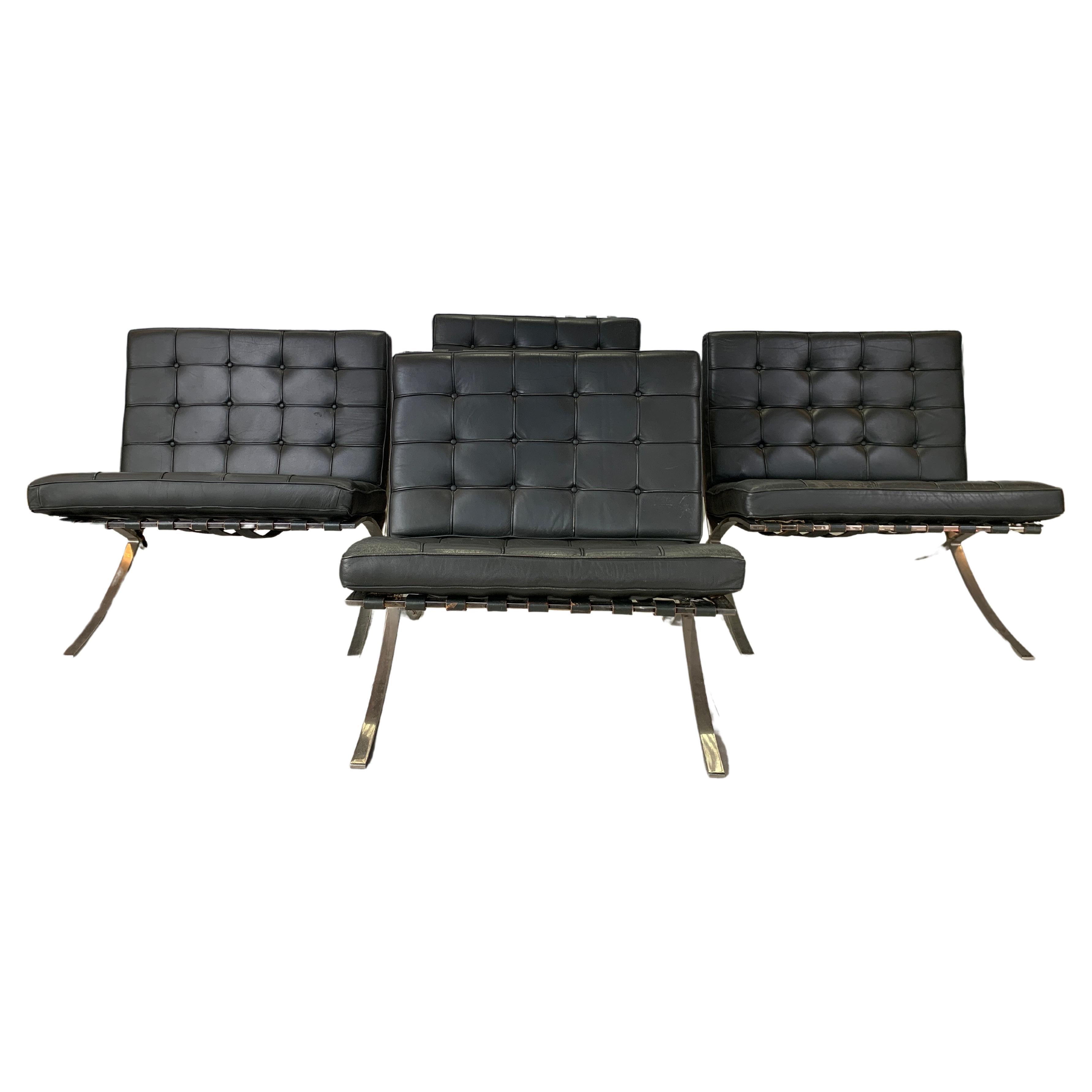 Barcelona Chair by Ludwig Mies van der Rohe Elephant Hide Grey Leather