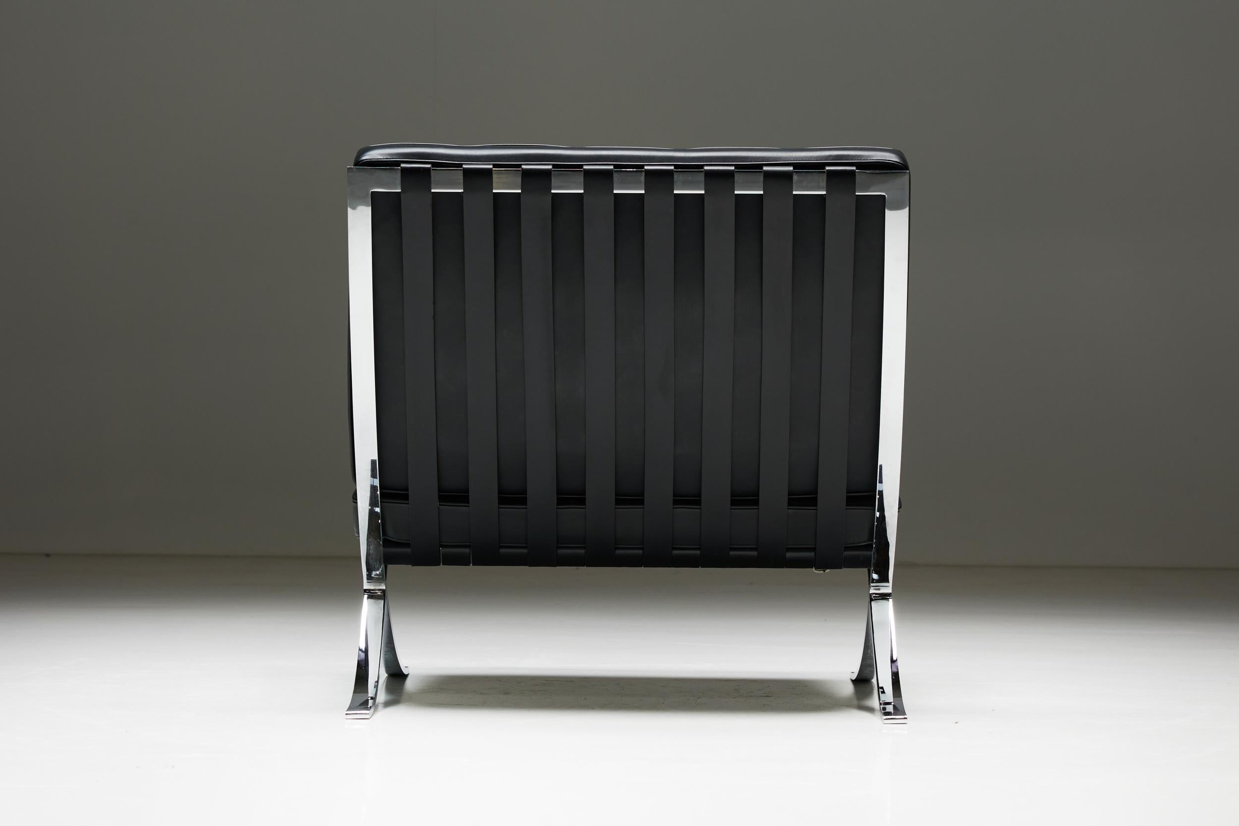 Steel Barcelona Chair by Mies van der Rohe for Knoll, 1980s