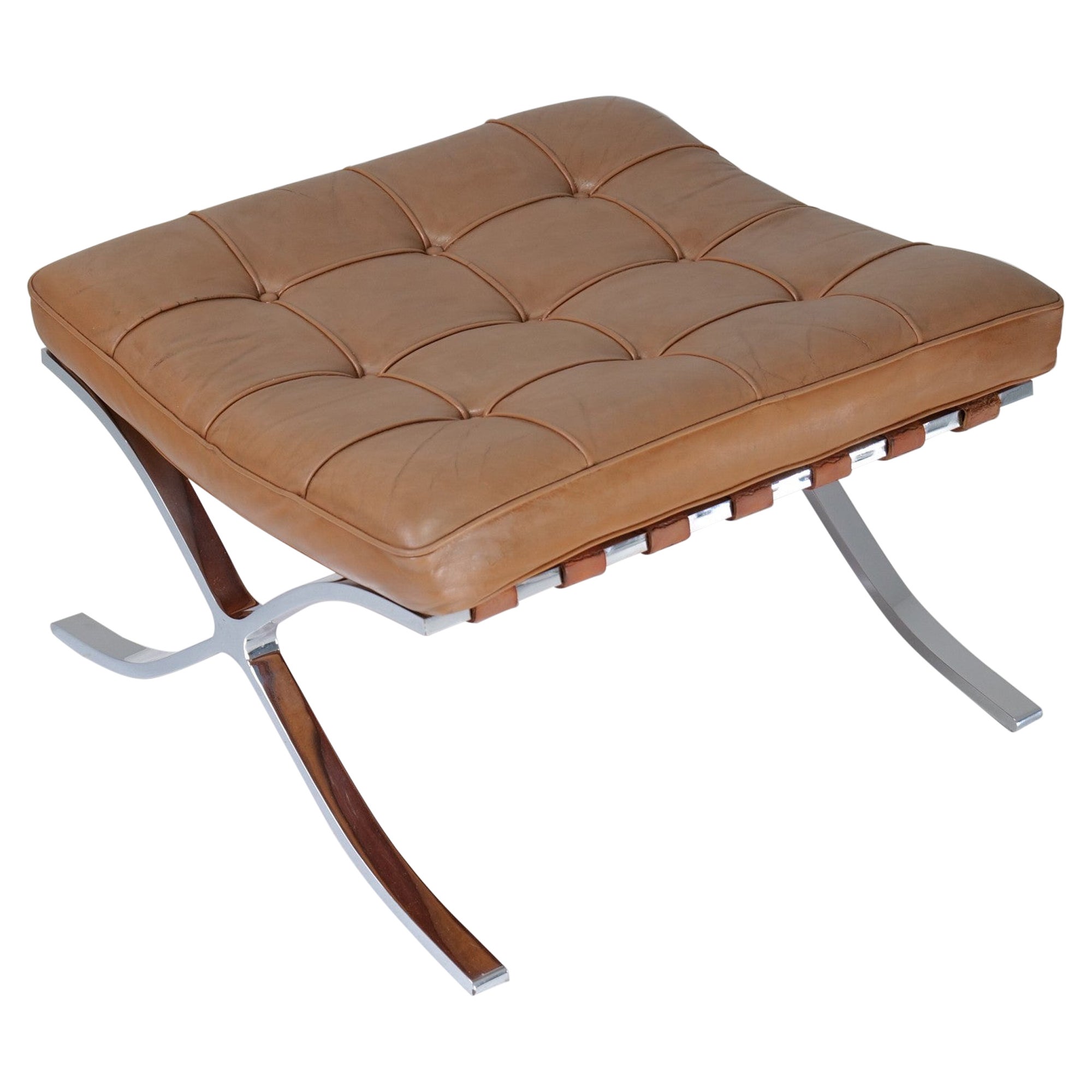 Barcelona Chair Ottoman by Ludwig Mies Van Der Rohe for Knoll 1980s