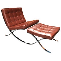 Barcelona Chair and Ottoman by Ludwig Mies van der Rohe for Knoll