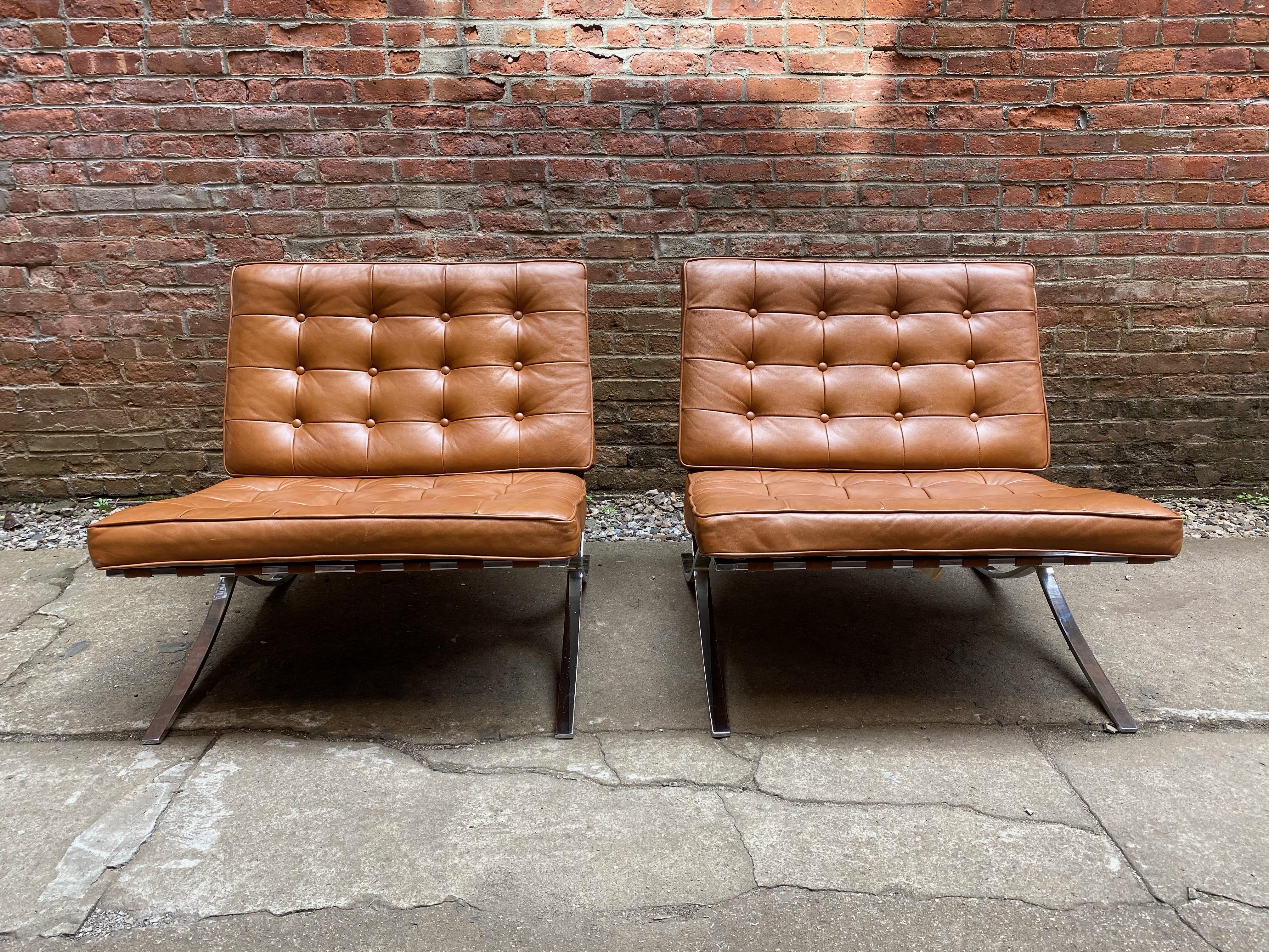 Mid-Century Modern Barcelona Chairs for Charlton, Pair