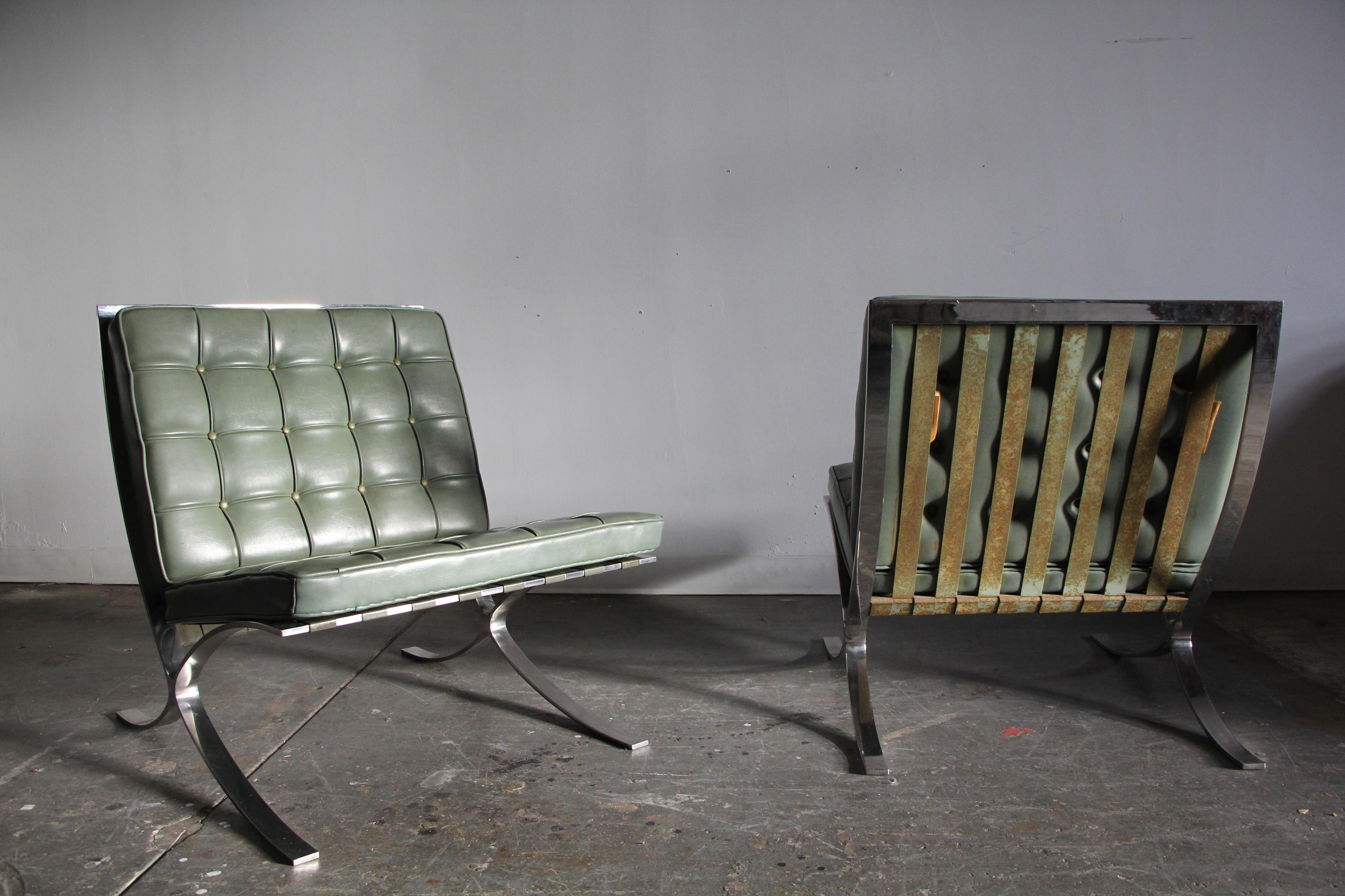 Bauhaus Barcelona Chairs from Richard Neutra's Lovell Health House, 1940s For Sale