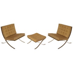 Used Barcelona Chairs & Ottoman by Mies van der Rohe for Knoll International, 1960s