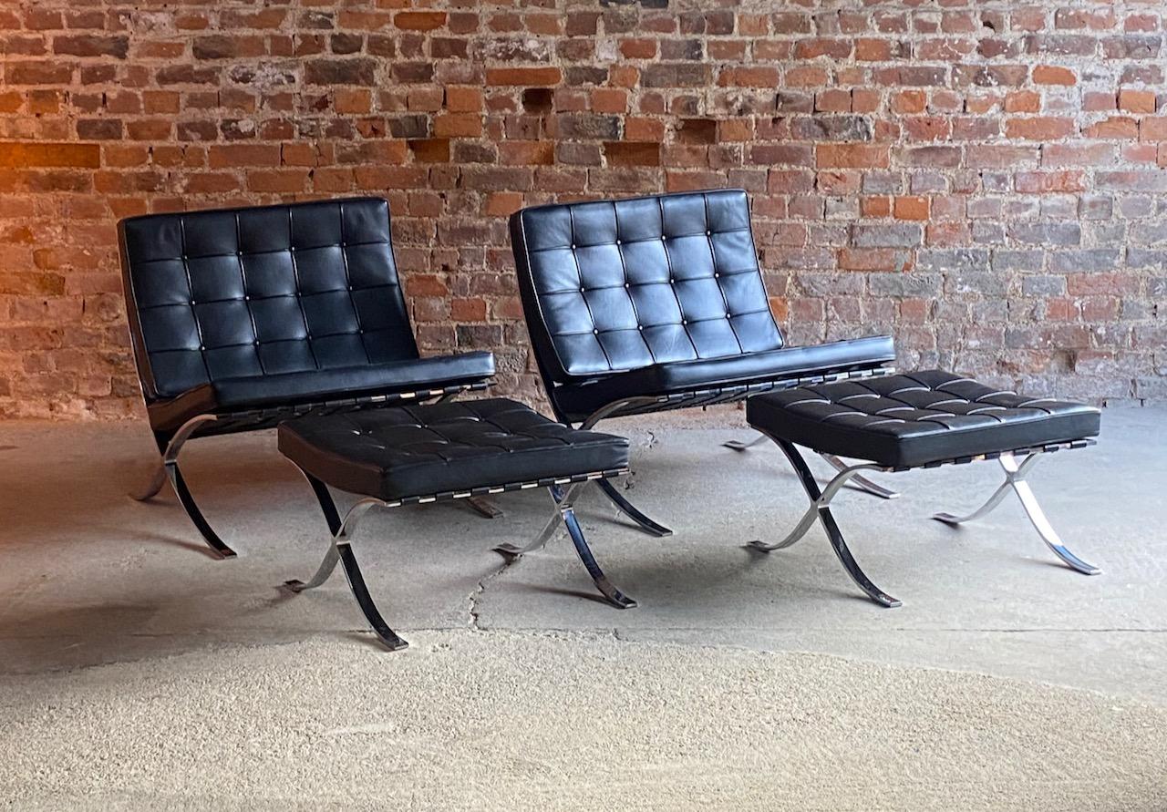Barcelona Chairs & Stools by Knoll Studio Mies van der Rohe, USA, circa 2014 In Excellent Condition In Longdon, Tewkesbury