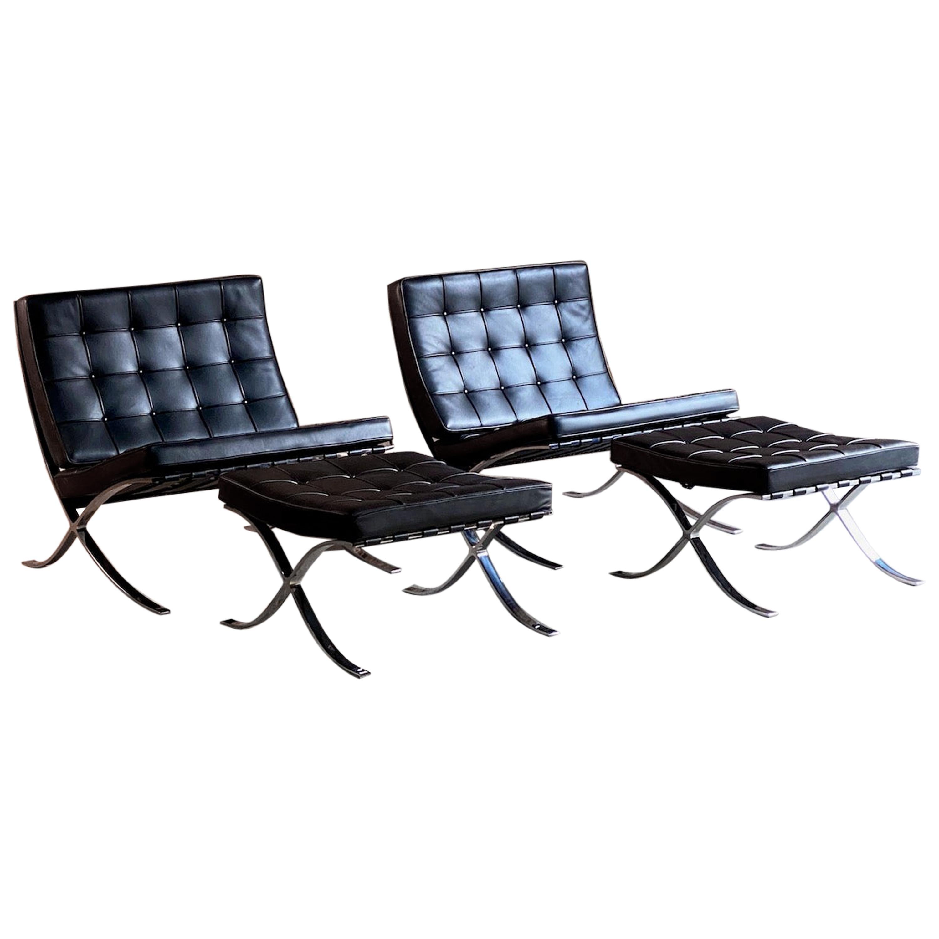 Barcelona Chairs & Stools by Knoll Studio Mies van der Rohe, USA, circa 2014
