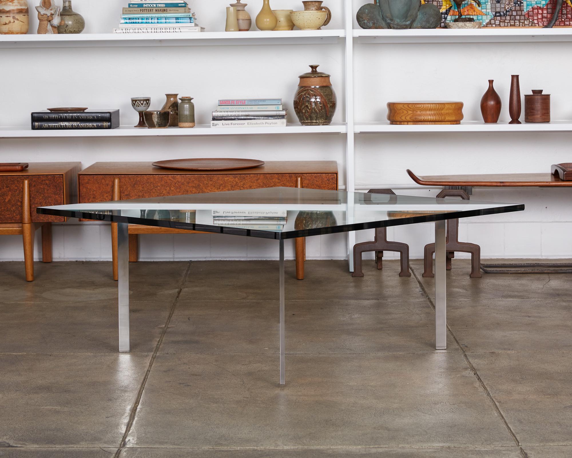 Glass Barcelona Coffee Table by Ludwig Mies van der Rohe for Knoll