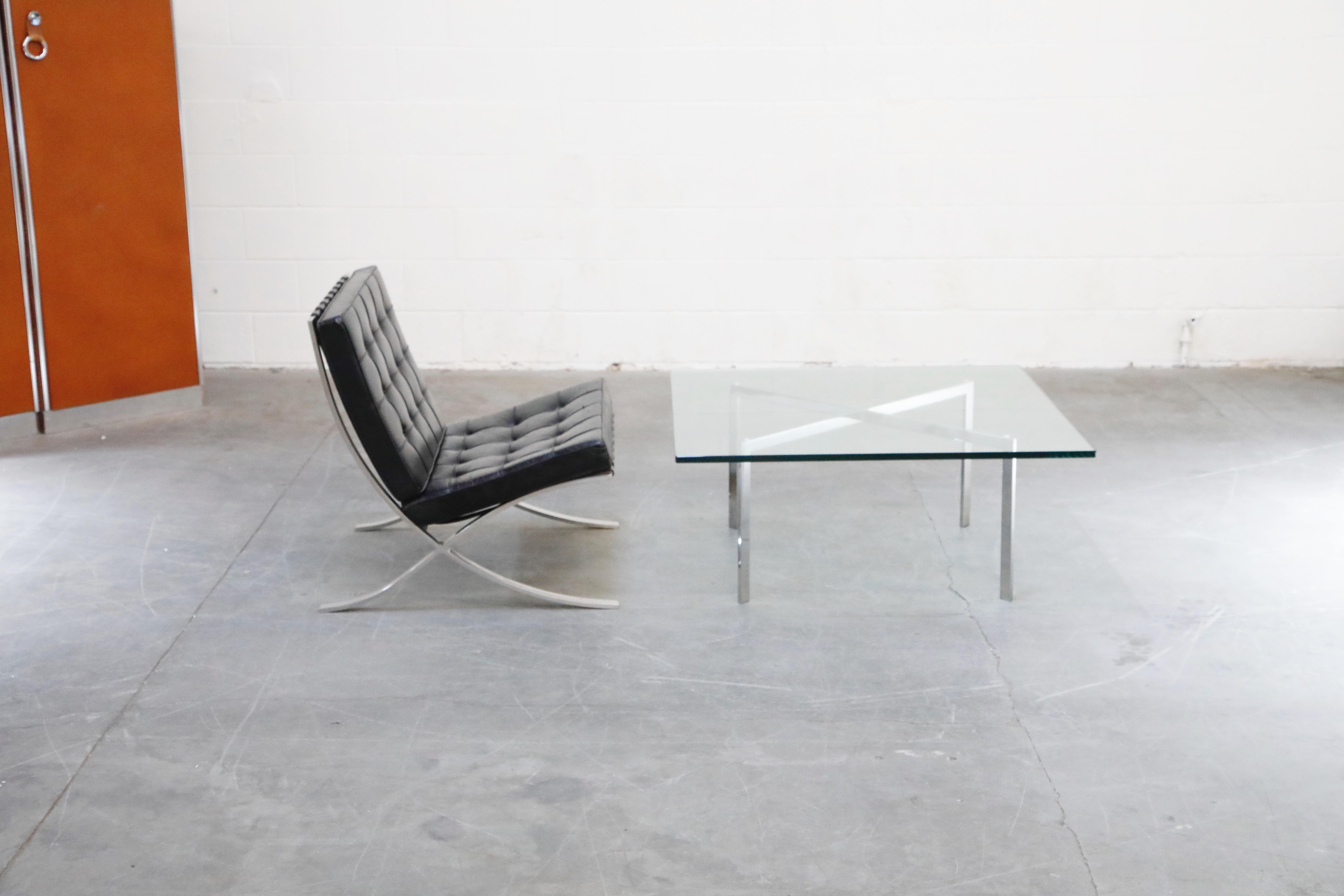 Mid-Century Modern Barcelona Coffee Table by Mies van der Rohe for Knoll International, Signed
