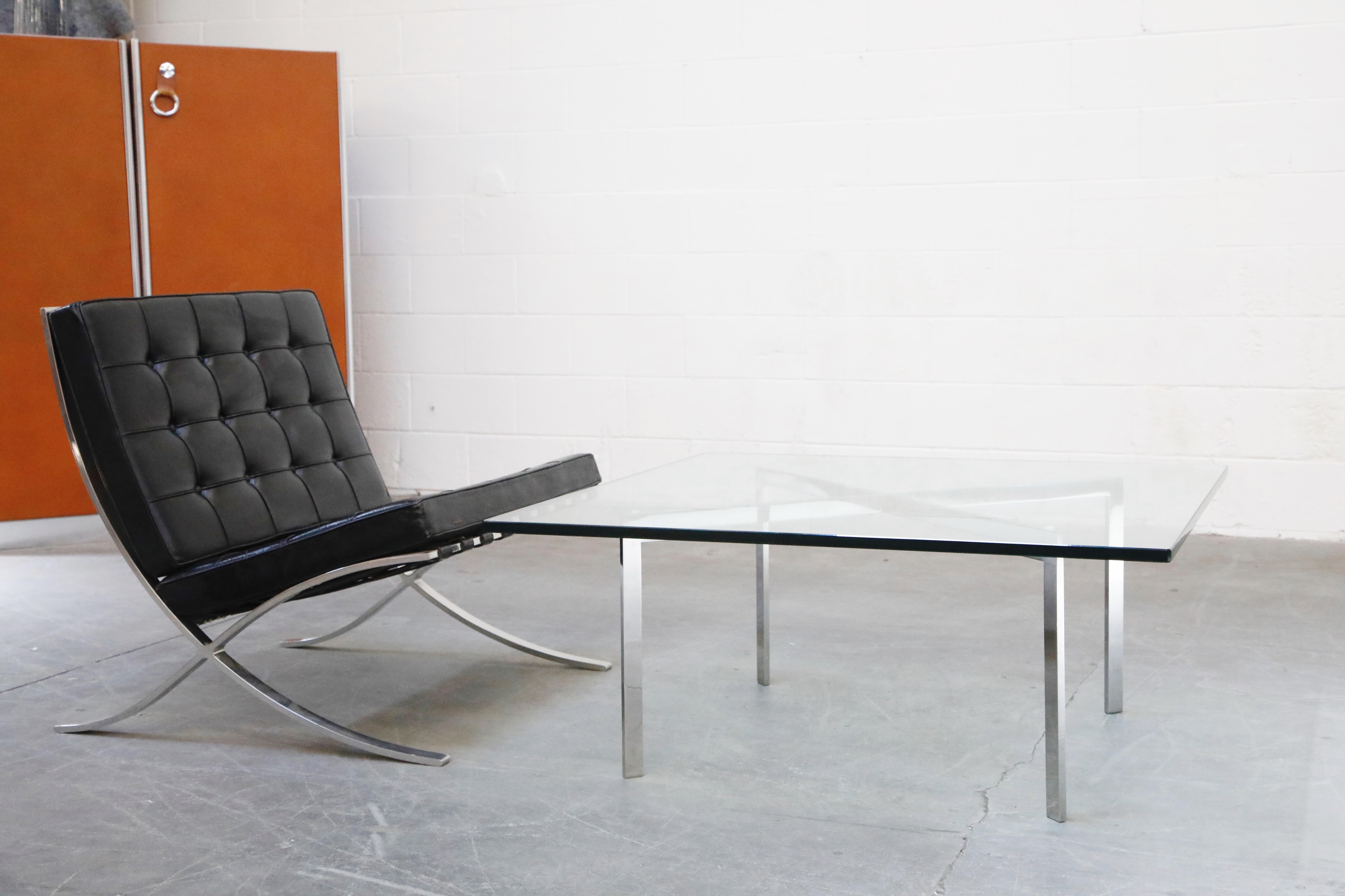 American Barcelona Coffee Table by Mies van der Rohe for Knoll International, Signed