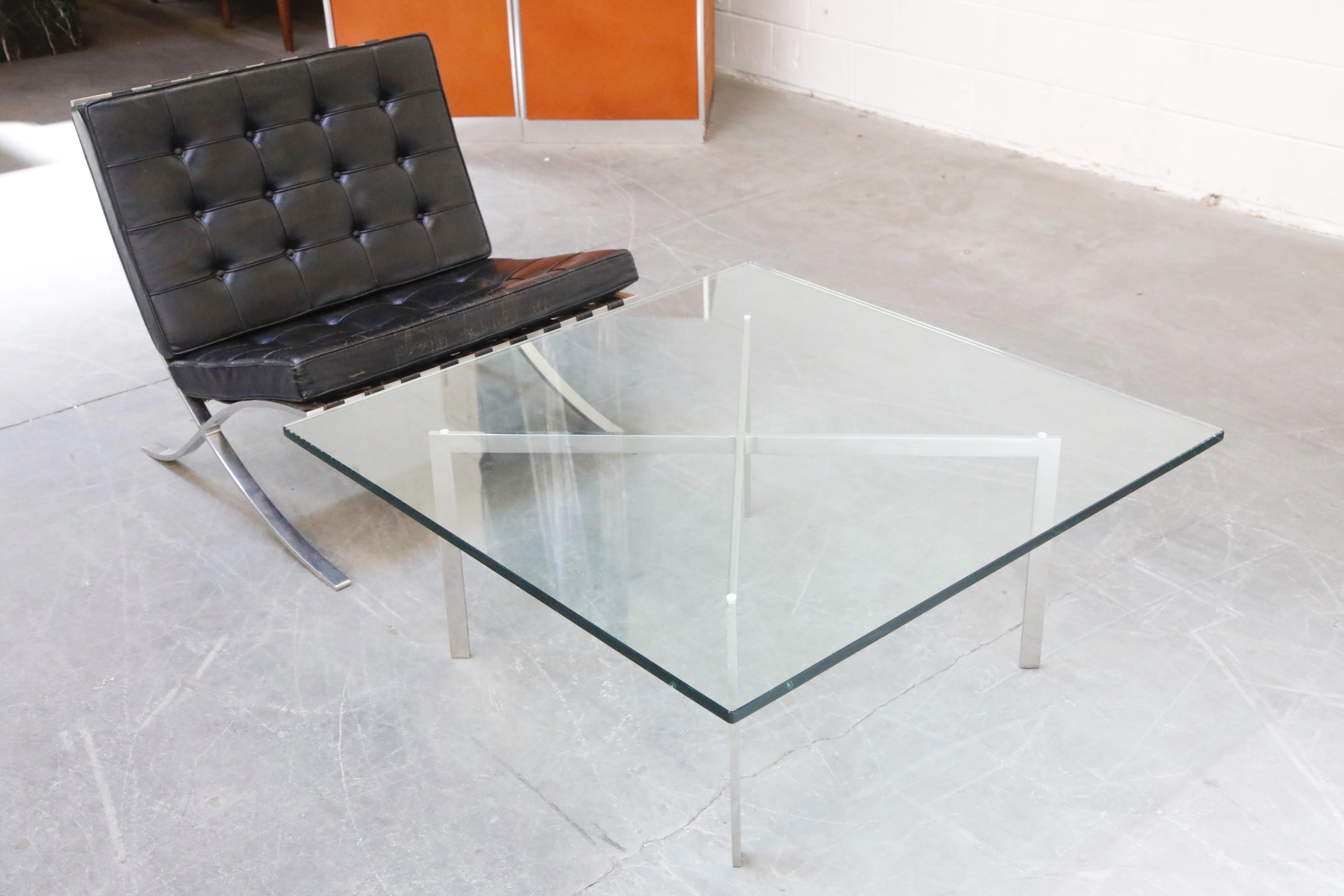 Barcelona Coffee Table by Mies van der Rohe for Knoll International, Signed In Excellent Condition In Los Angeles, CA