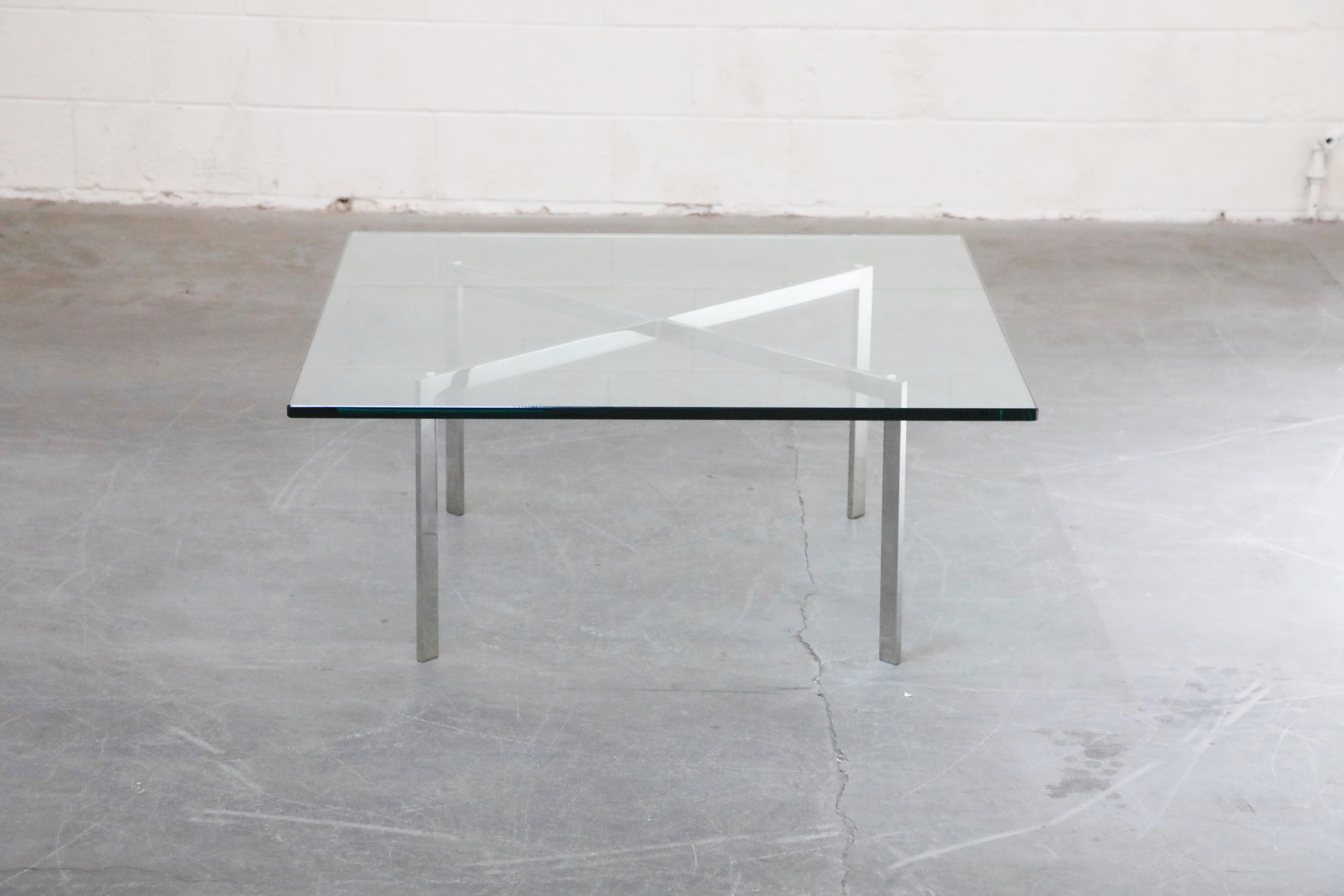 Barcelona Coffee Table by Mies van der Rohe for Knoll International, Signed 2