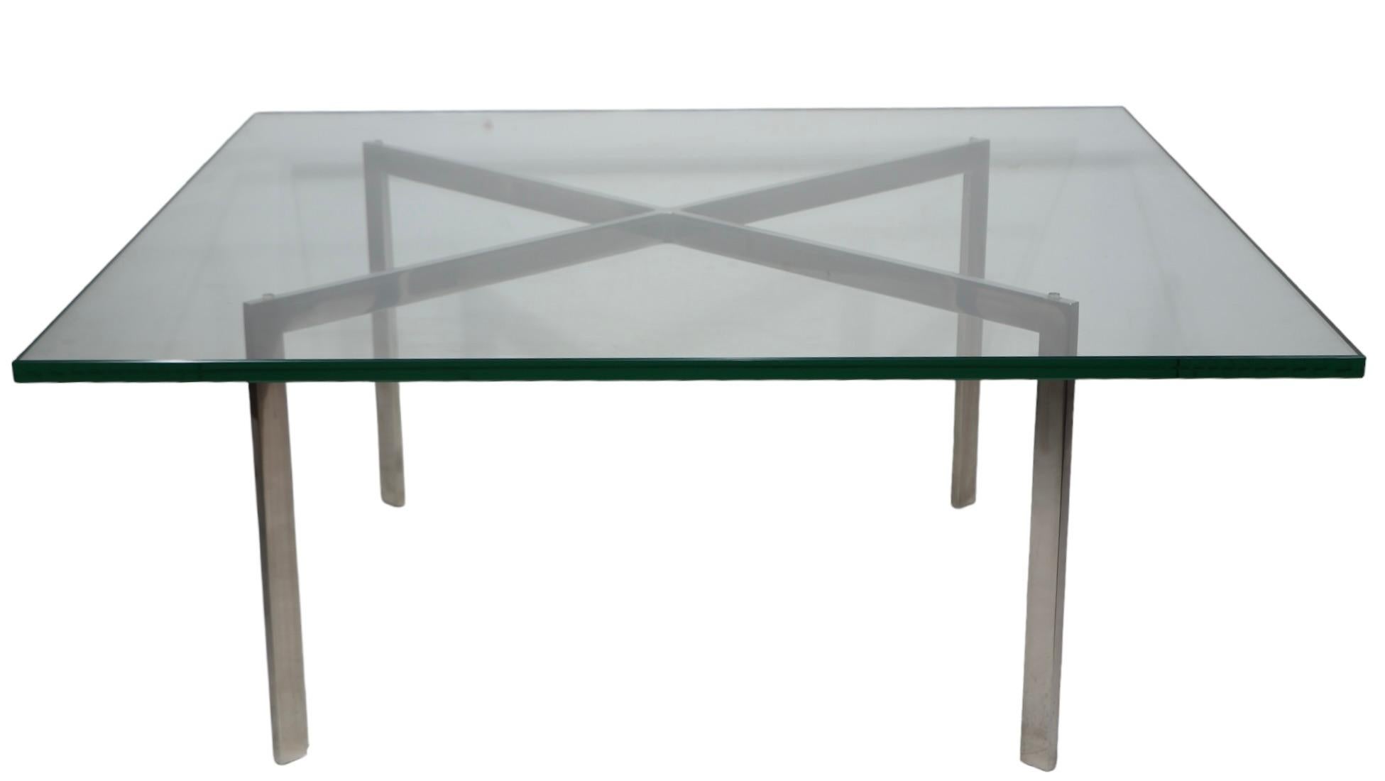 20th Century Barcelona Coffee Table designed by Mies Van Der Rohe c  1970's For Sale