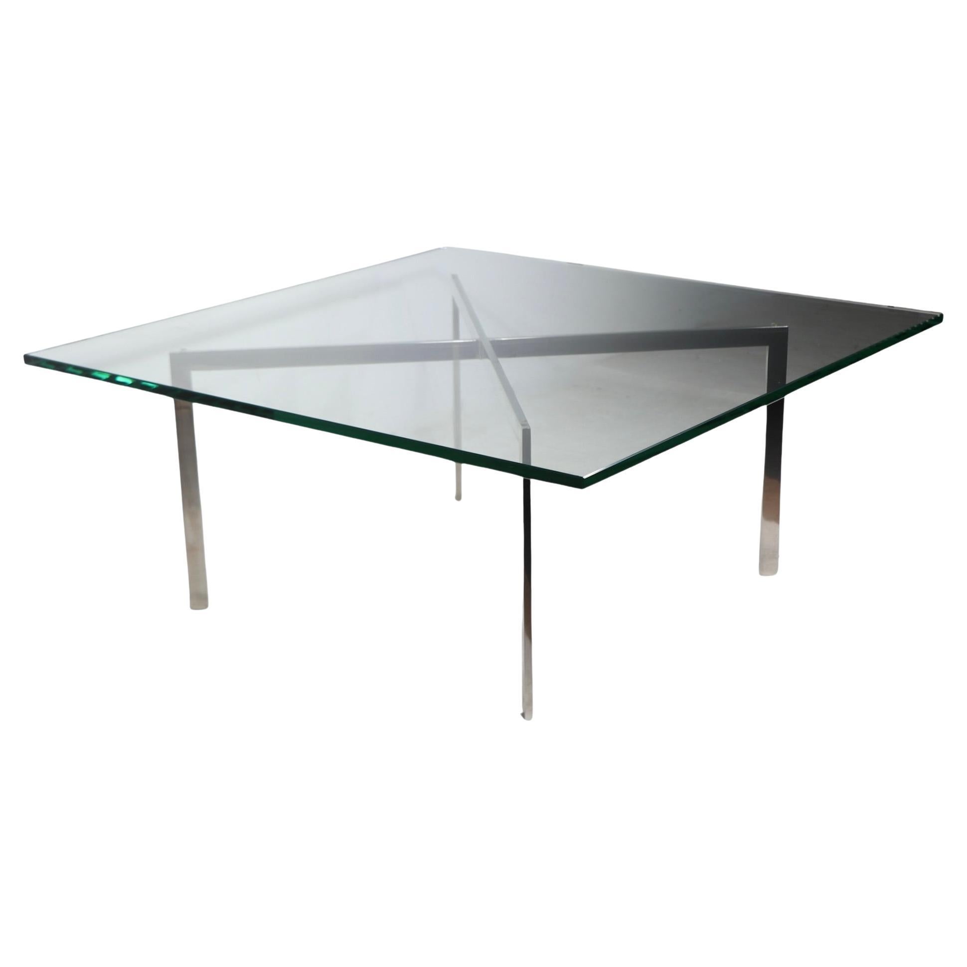Barcelona Coffee Table designed by Mies Van Der Rohe c  1970's For Sale