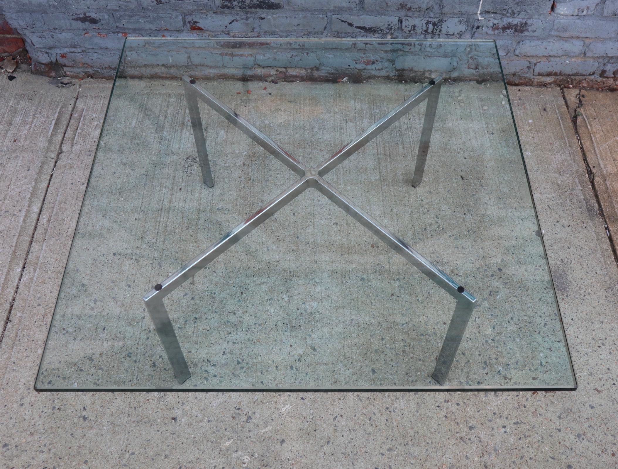 Mid-Century Modern Barcelona Coffee Table in Style of Mies van der Rohe