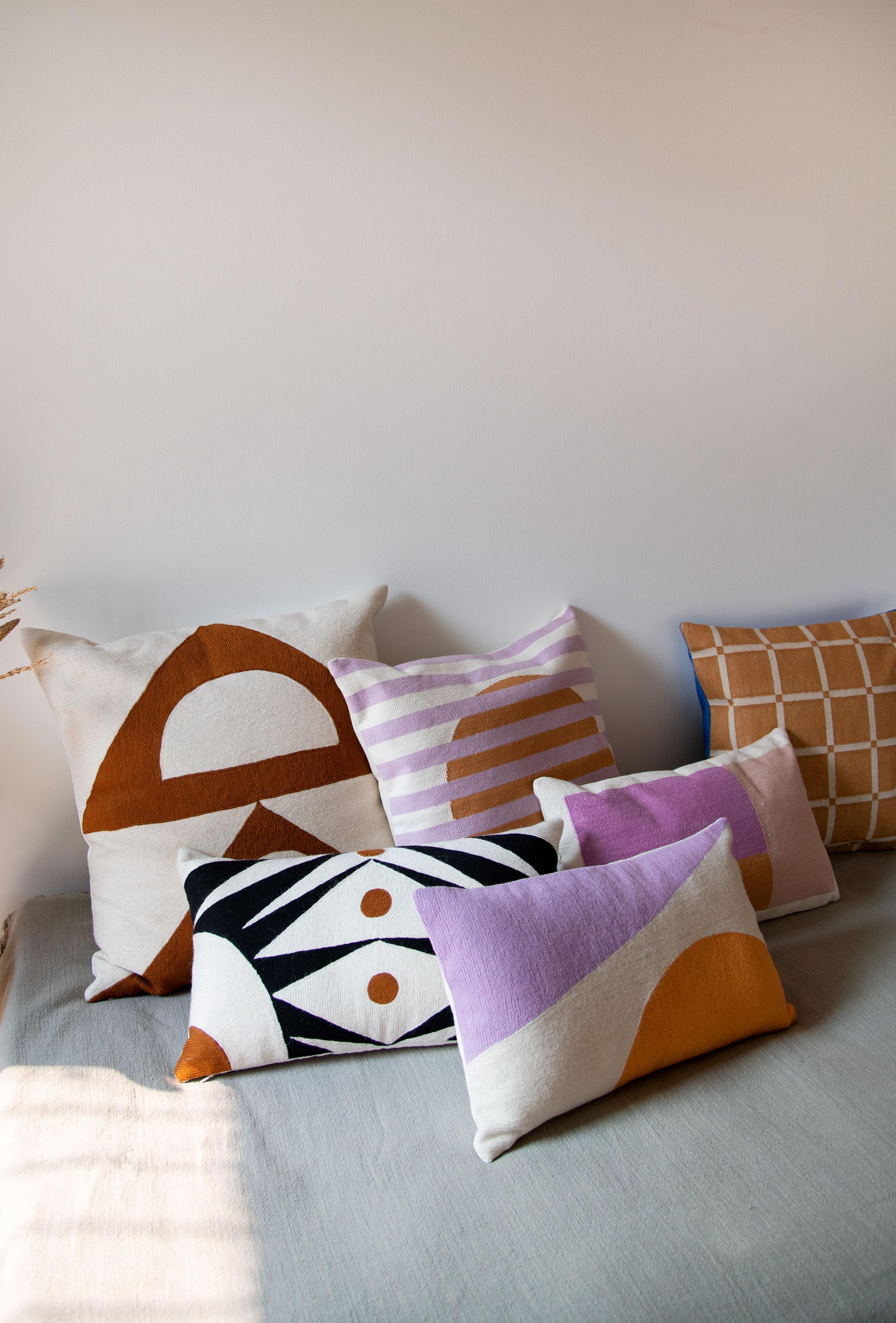 Modern Barcelona Colorblock Lumbar Pillow
