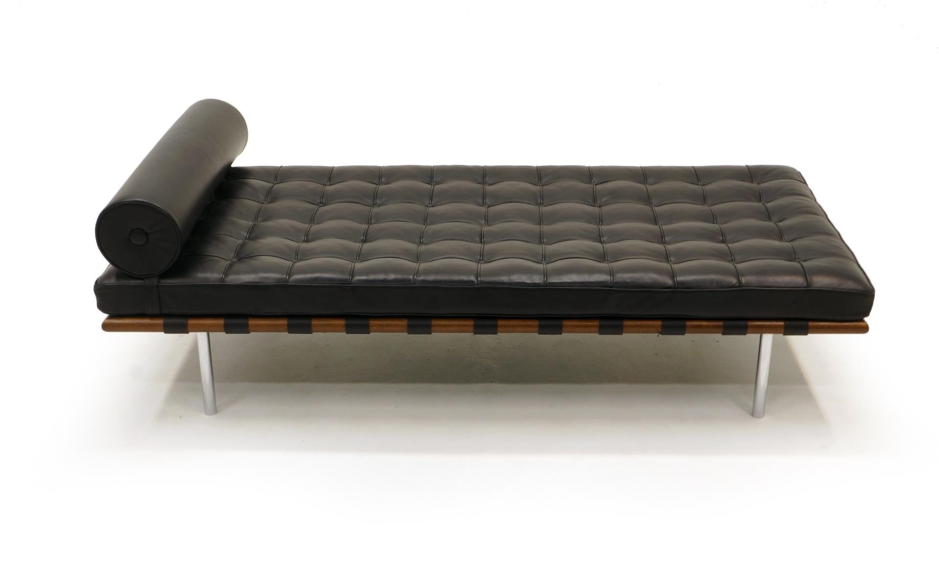 American Barcelona Day Bed by Mies van der Rohe for Knoll, Black Leather