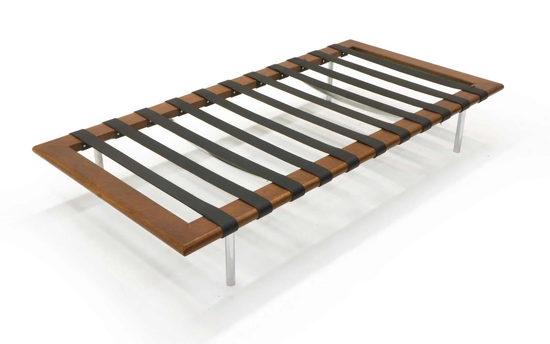 Steel Barcelona Day Bed by Mies van der Rohe for Knoll, Black Leather