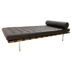 Barcelona Daybed by Ludwig Mies van der Rohe for Knoll, Black Leather, 1990s
