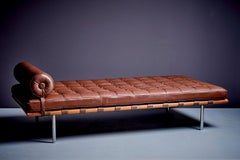 Barcelona Daybed by Knoll, Brown Leather