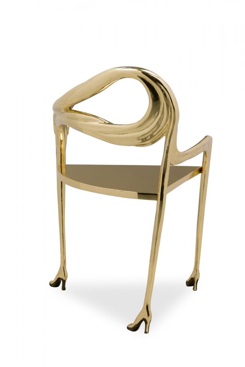 Hand-Painted Barcelona Design / Salvador Dali Sculptural Solid Polished Brass 
