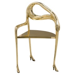Barcelona Design / Salvador Dali Skulpturaler Sessel „Leda“ aus massivem, poliertem Messing, Barcelona