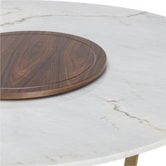 Barcelona Dining Table in Marble and Brass Metal Finish