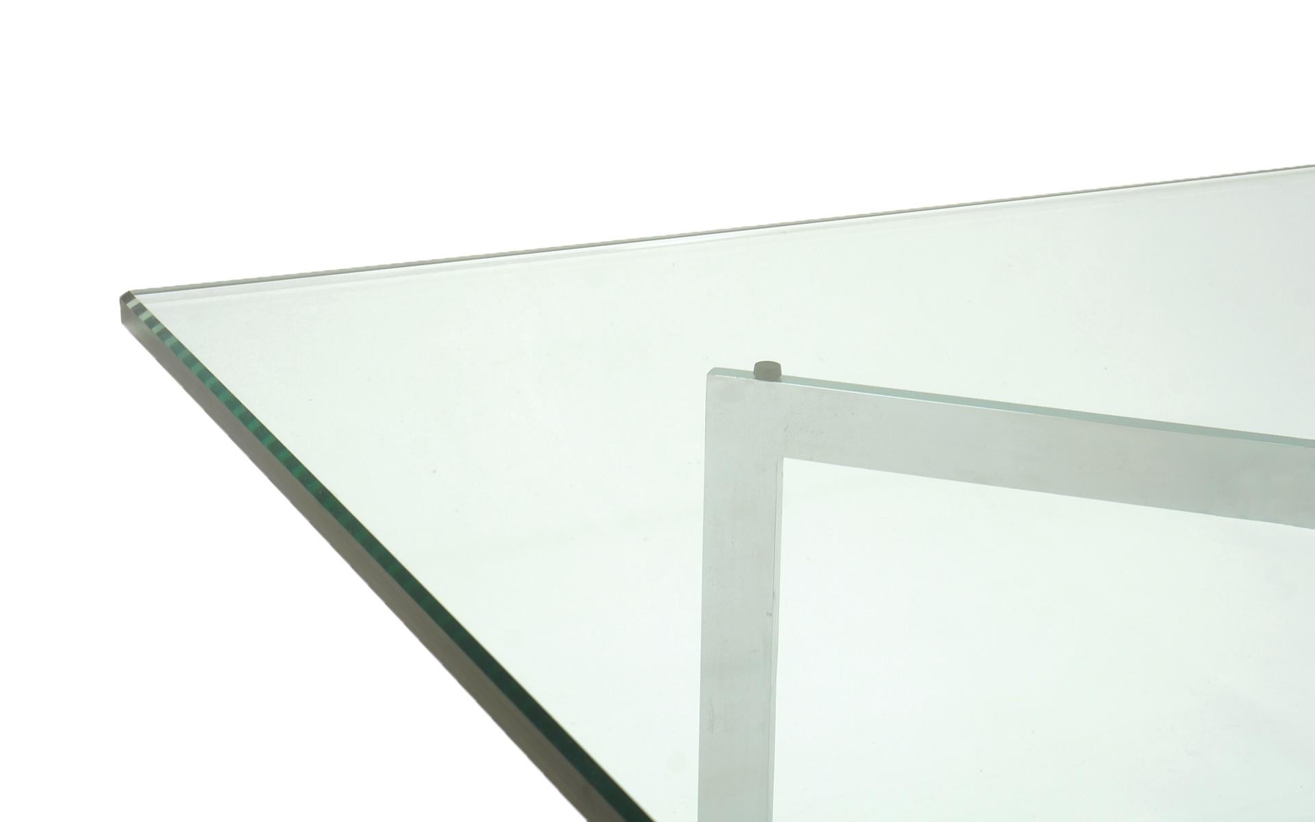 Mid-Century Modern Barcelona Glass and Chrome Coffee Table, Style of Mies van der Rohe for Knoll