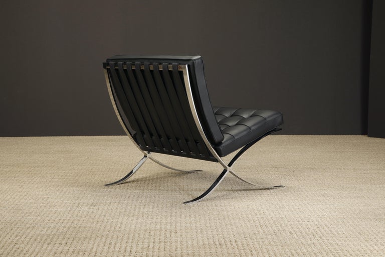 Barcelona Lounge Chair & Ottoman by Mies van der Rohe for Knoll Studios, Signed For Sale 3