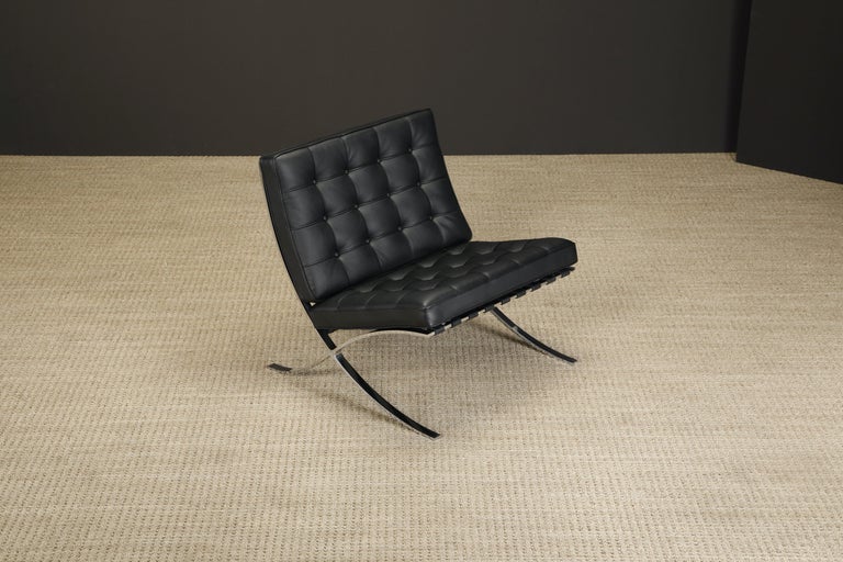 Barcelona Lounge Chair & Ottoman by Mies van der Rohe for Knoll Studios, Signed For Sale 1