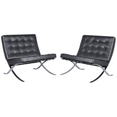 Barcelona Lounge Chairs by Mies Van Der Rohe for Knoll Inc, Set of Two