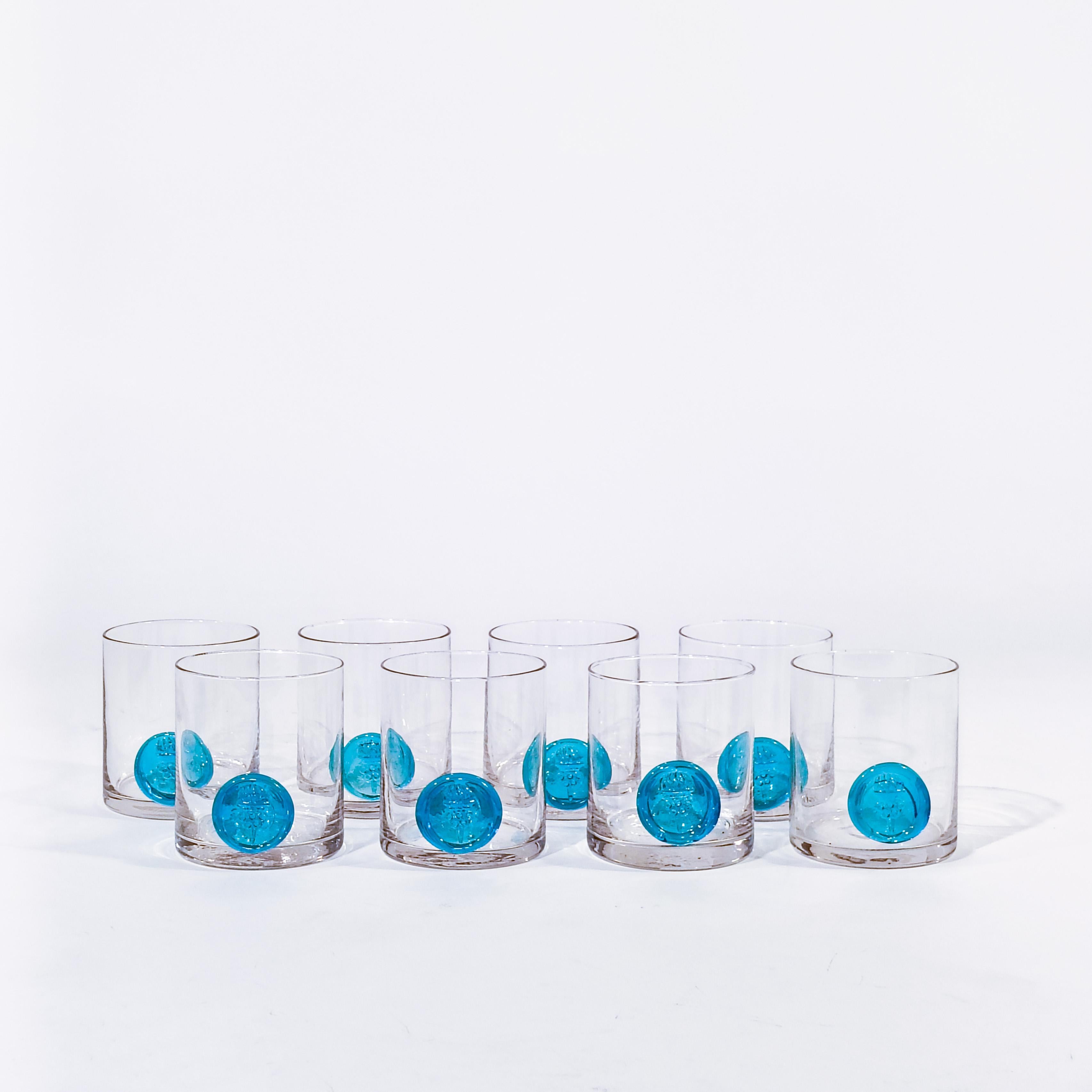 Post-Modern Barcelona Olympic Games hand-blown glasses by Gordiola, Spain, 1992 For Sale