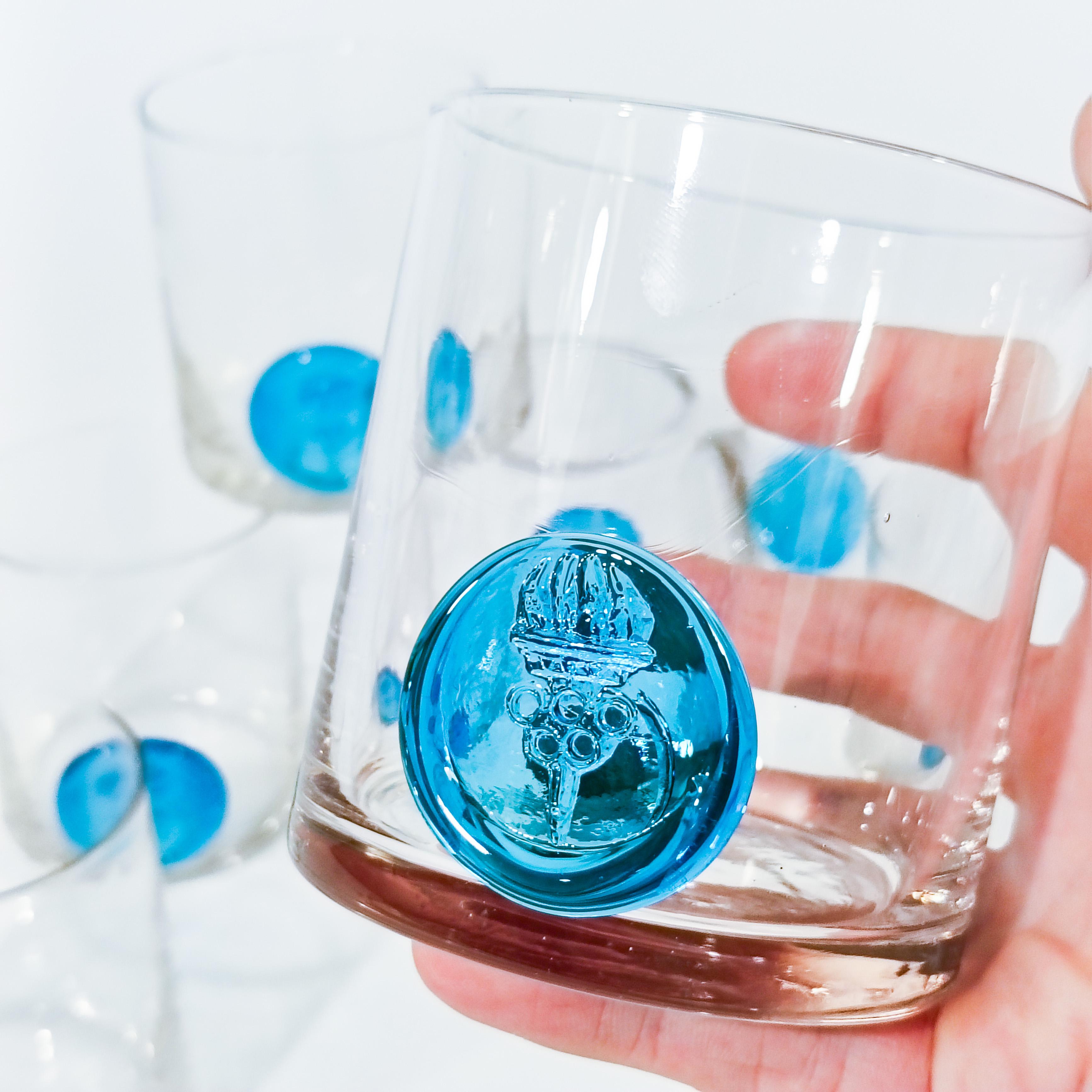 Hand-Crafted Barcelona Olympic Games hand-blown glasses by Gordiola, Spain, 1992 For Sale