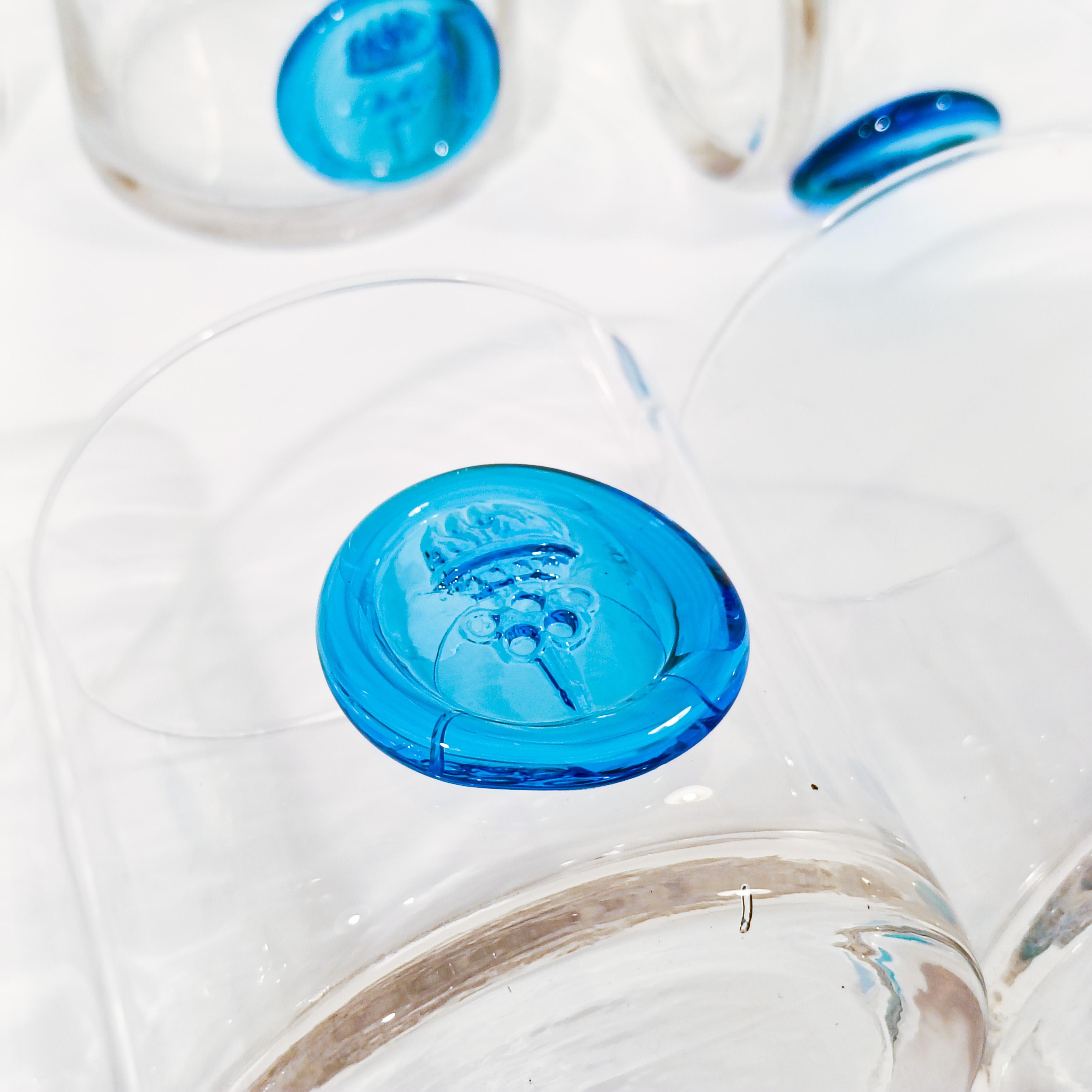 Late 20th Century Barcelona Olympic Games hand-blown glasses by Gordiola, Spain, 1992 For Sale