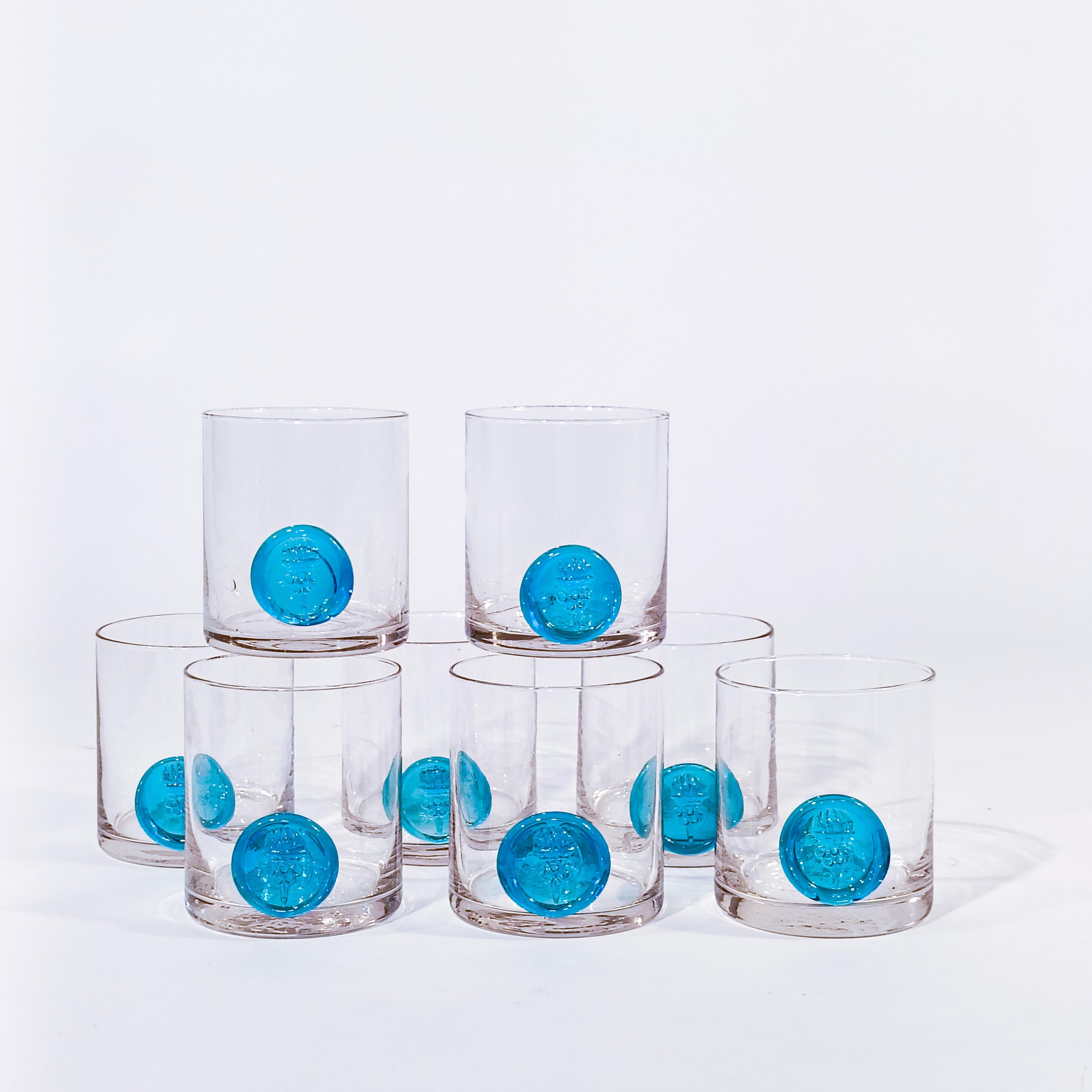 Glass Barcelona Olympic Games hand-blown glasses by Gordiola, Spain, 1992 For Sale