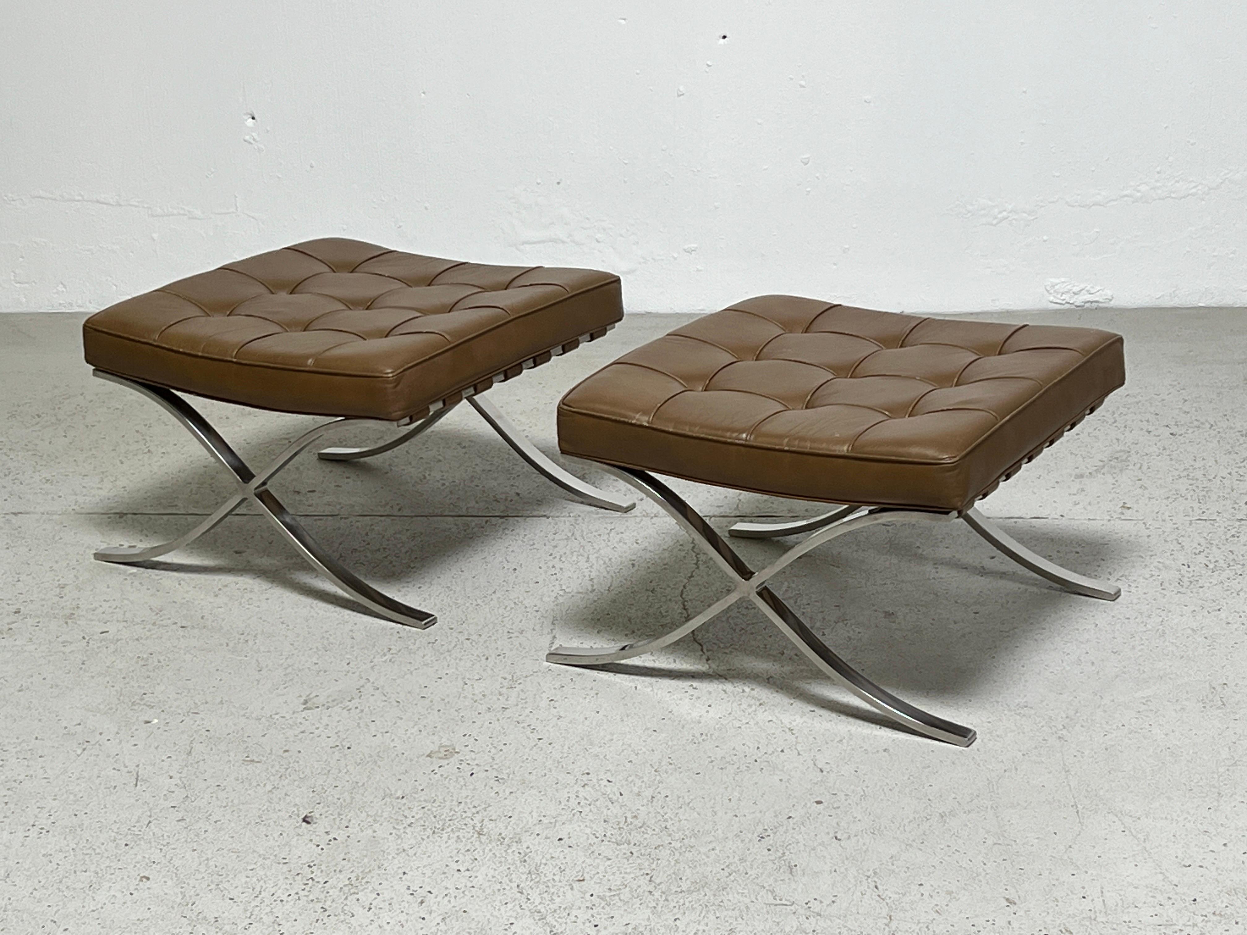 Barcelona Stools by Mies Van Der Rohe for Knoll For Sale 7