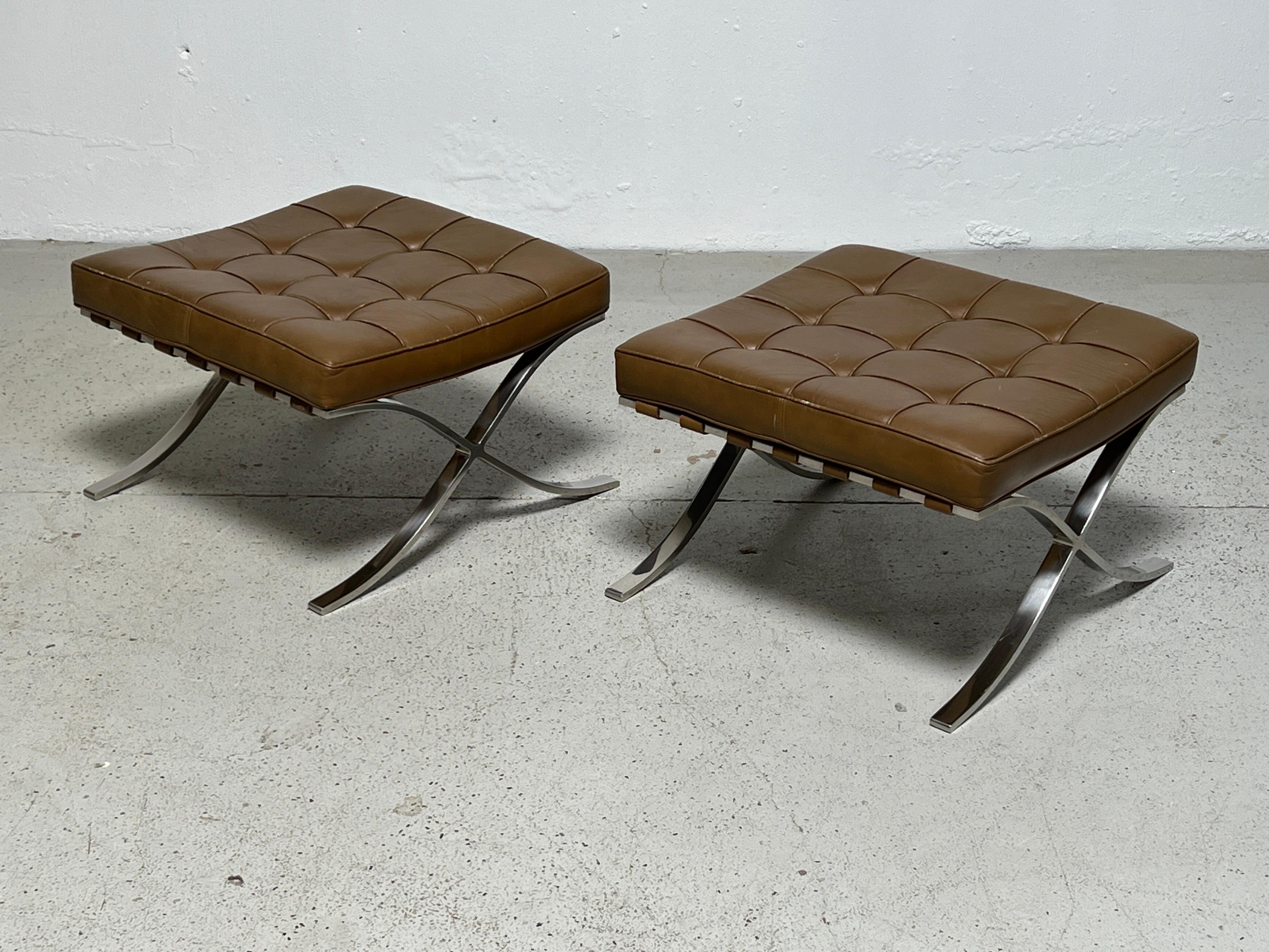 Barcelona Stools by Mies Van Der Rohe for Knoll For Sale 8
