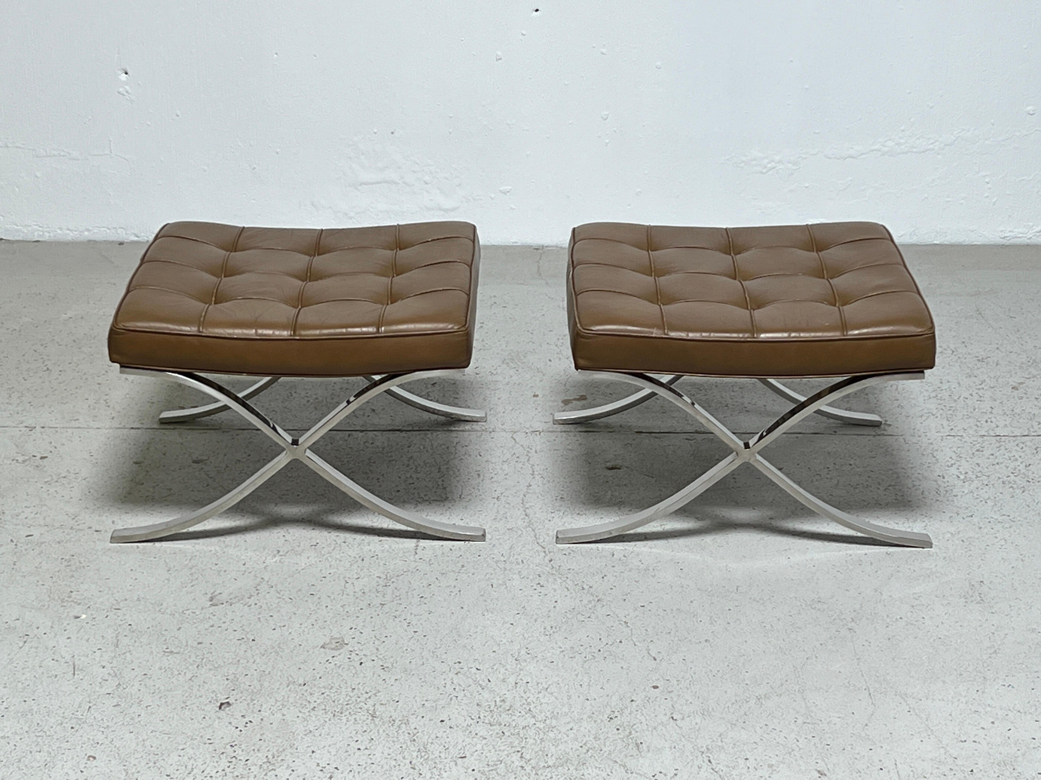 Barcelona Stools by Mies Van Der Rohe for Knoll For Sale 11