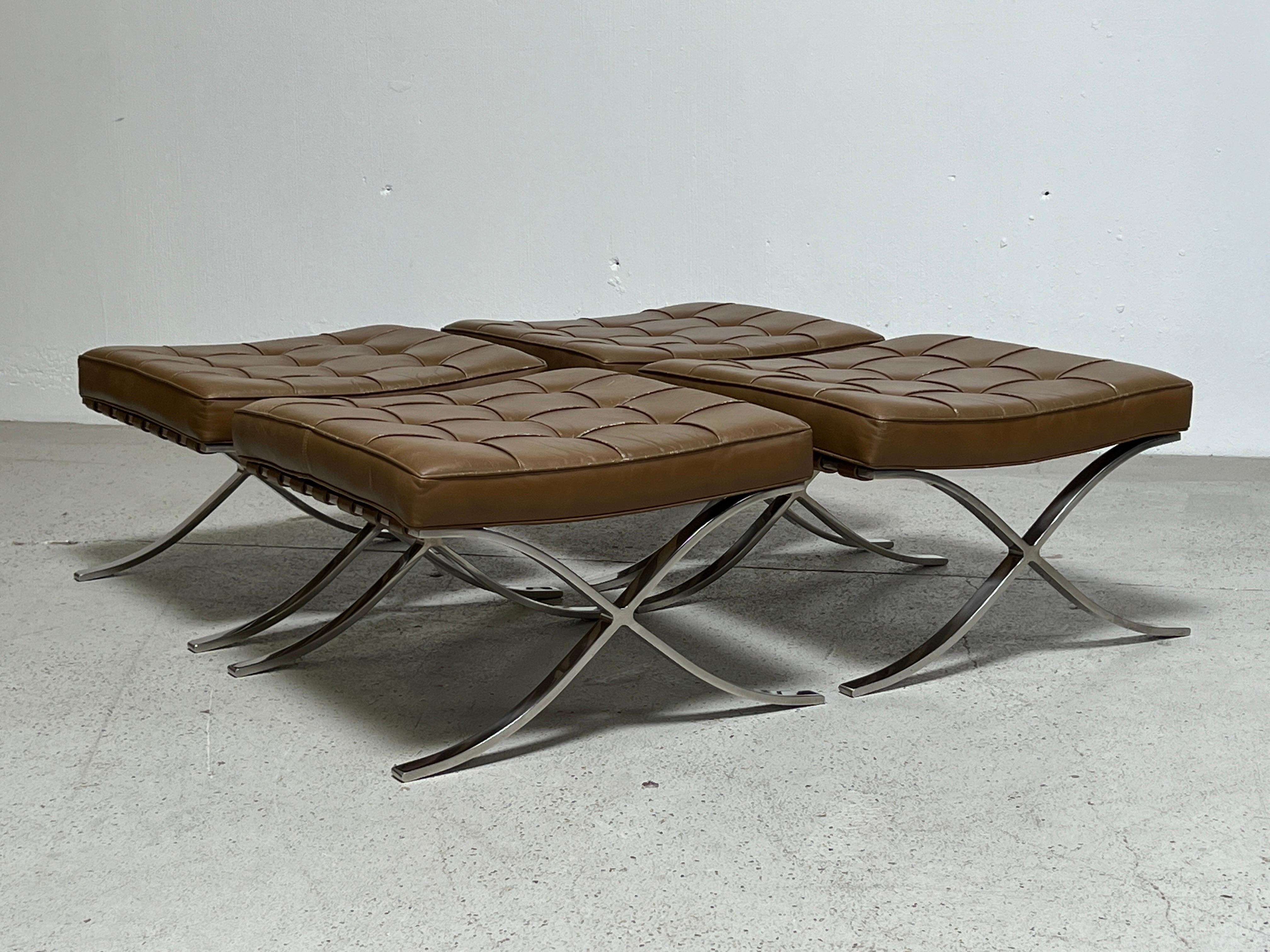 Barcelona Stools by Mies Van Der Rohe for Knoll In Good Condition For Sale In Dallas, TX