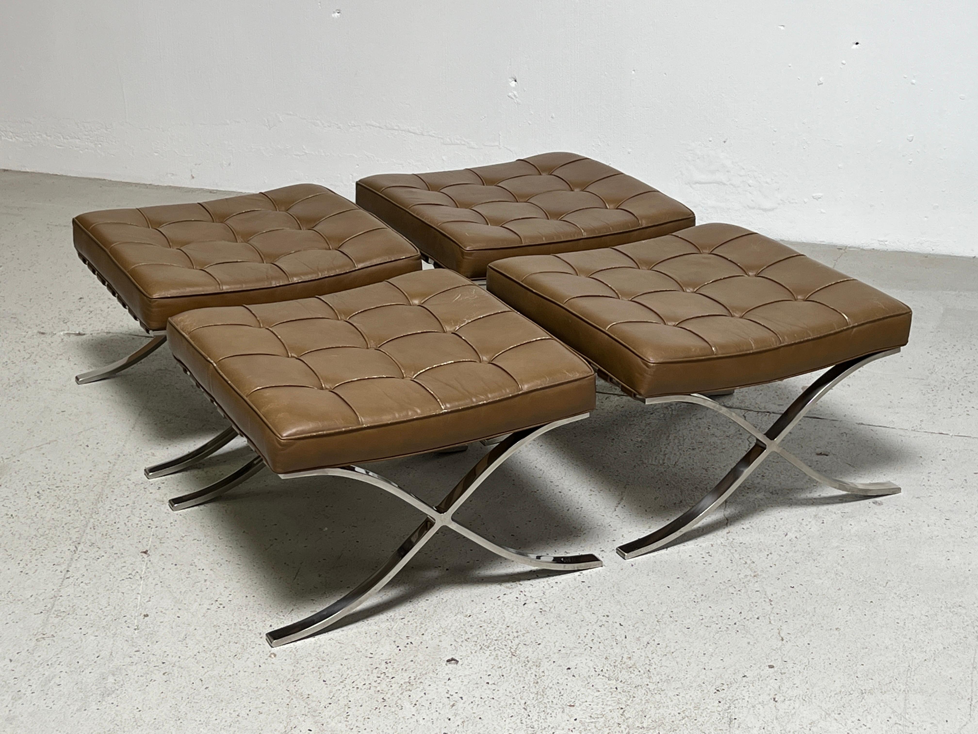 Late 20th Century Barcelona Stools by Mies Van Der Rohe for Knoll For Sale