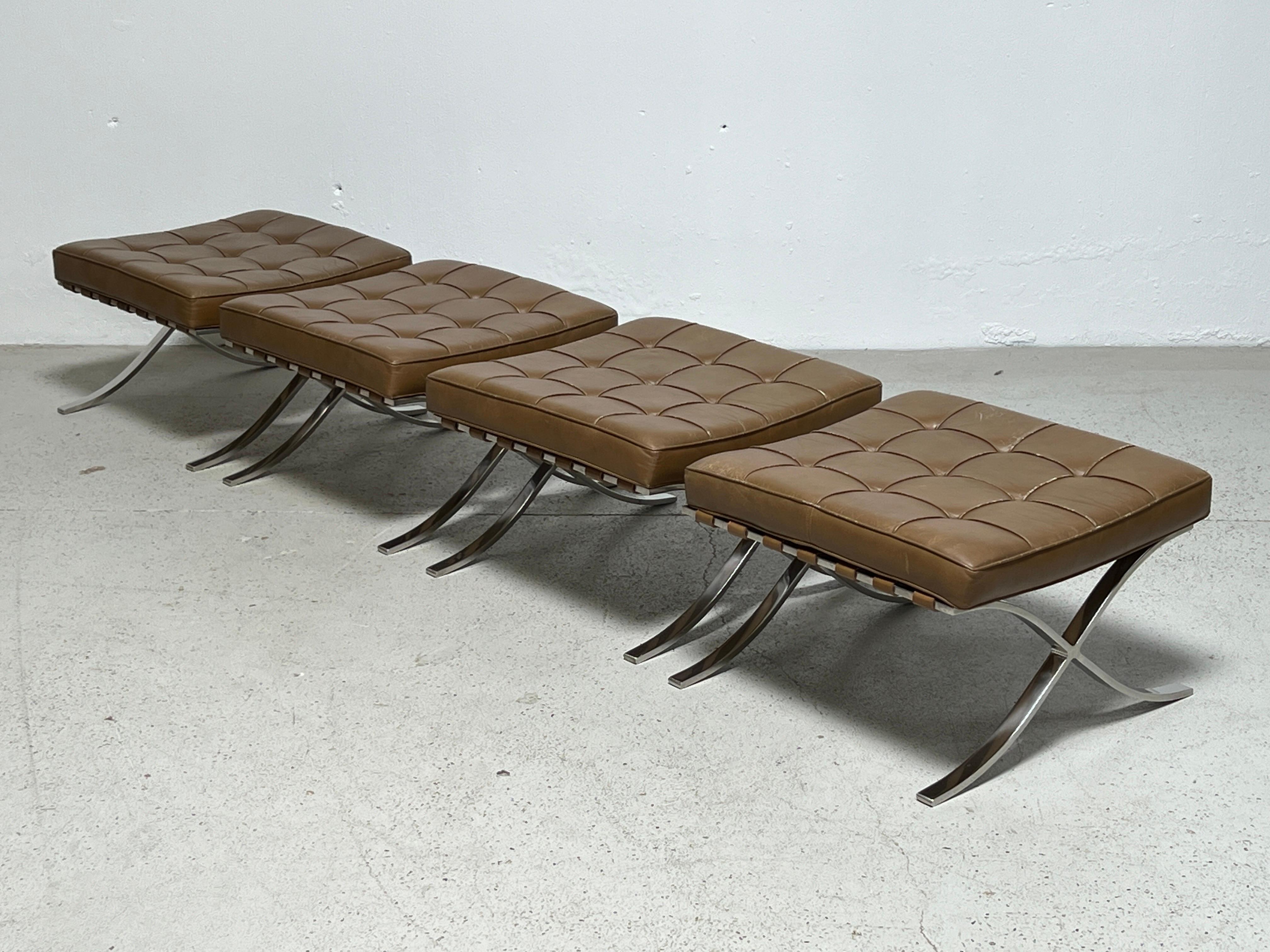 Barcelona Stools by Mies Van Der Rohe for Knoll For Sale 1