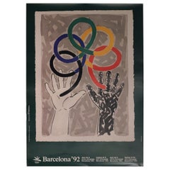 Retro Barcelona Summer Olympic Poster 1992 by Artist Robert Llimós for the Xxv Games