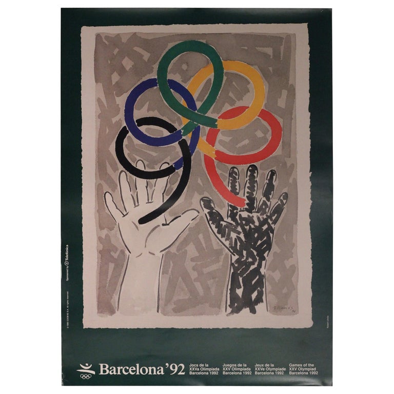 Original Barcelona Olympic 1992 Poster Designed by Addison for the XXV  Games For Sale at 1stDibs