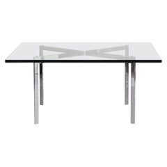 Tavolo Barcellona Mies van der Rohe 1929 Knoll International Acciaio Cromo Bauhaus