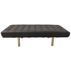 Barcelona Tufted Leather Bench