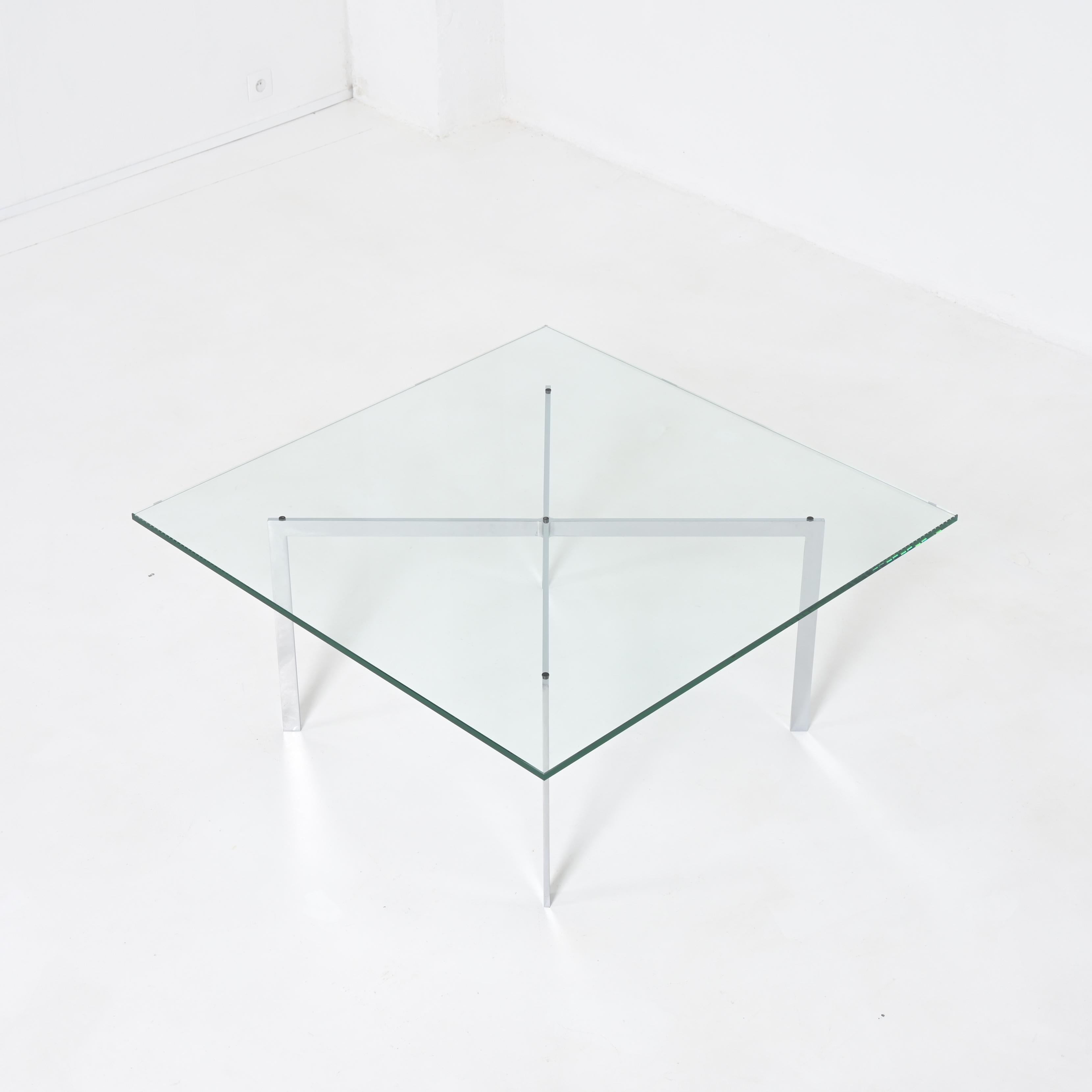 Acier Barcelona - Table basse Tugendhat de L. Mies van der Rohe pour Knoll Int. en vente