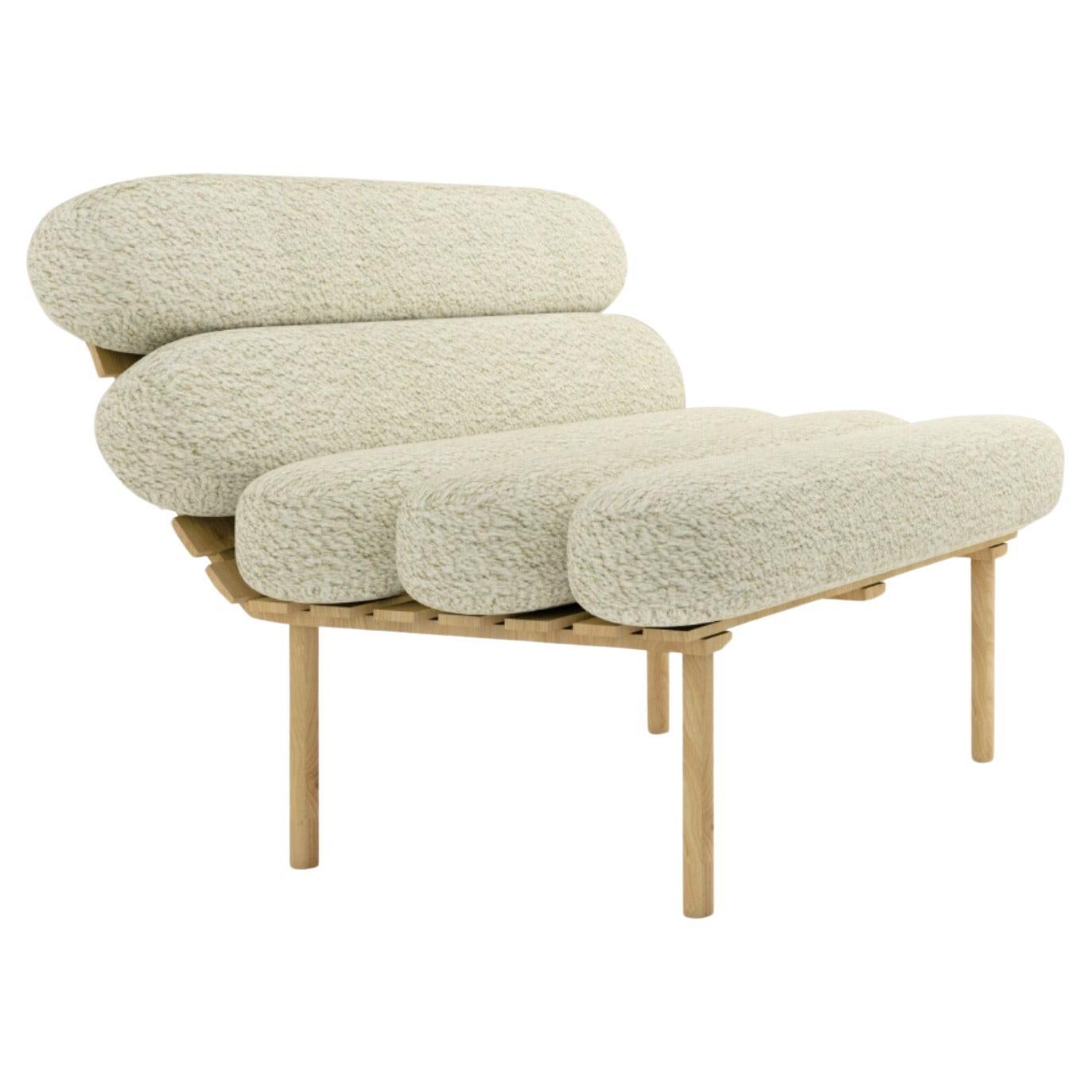  BARCELONE Curly Wool Chair in White by Alexandre Ligios, REP by Tuleste Factory